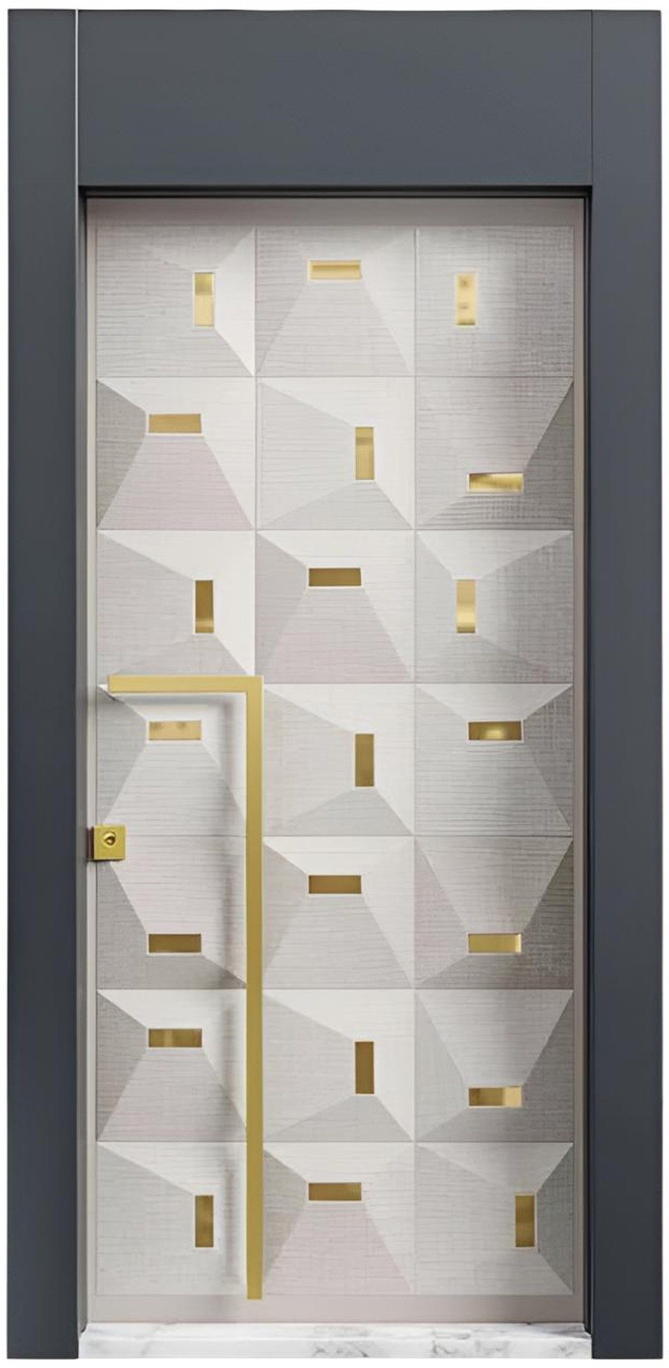 Xlmoebel Haustür Beige Metalltür Designer Eingangstüren Edle Hoteltüren, Made in Europa