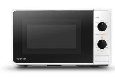 Toshiba Mikrowelle MM2-MM20PF(WH), Solo, 20,00 l, 5 Leistungsstufen, einfaches Abtauen, 800 W, Weiß