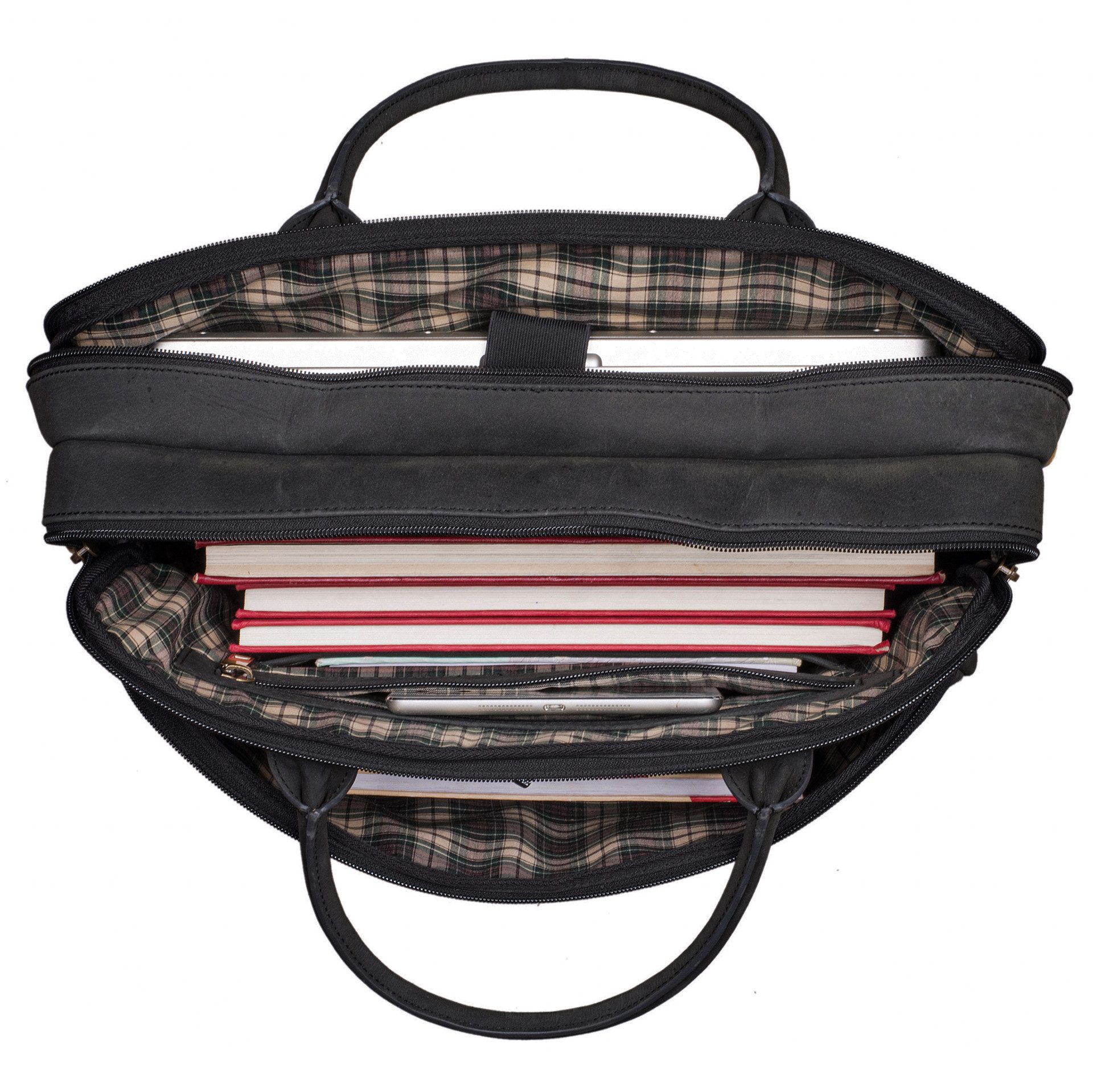 Benthill Aktentasche Echt Leder Laptoptasche Umhängetasche Herren Aktentasche, Schultergurt / Umhängegurt Reißverschlussfach
