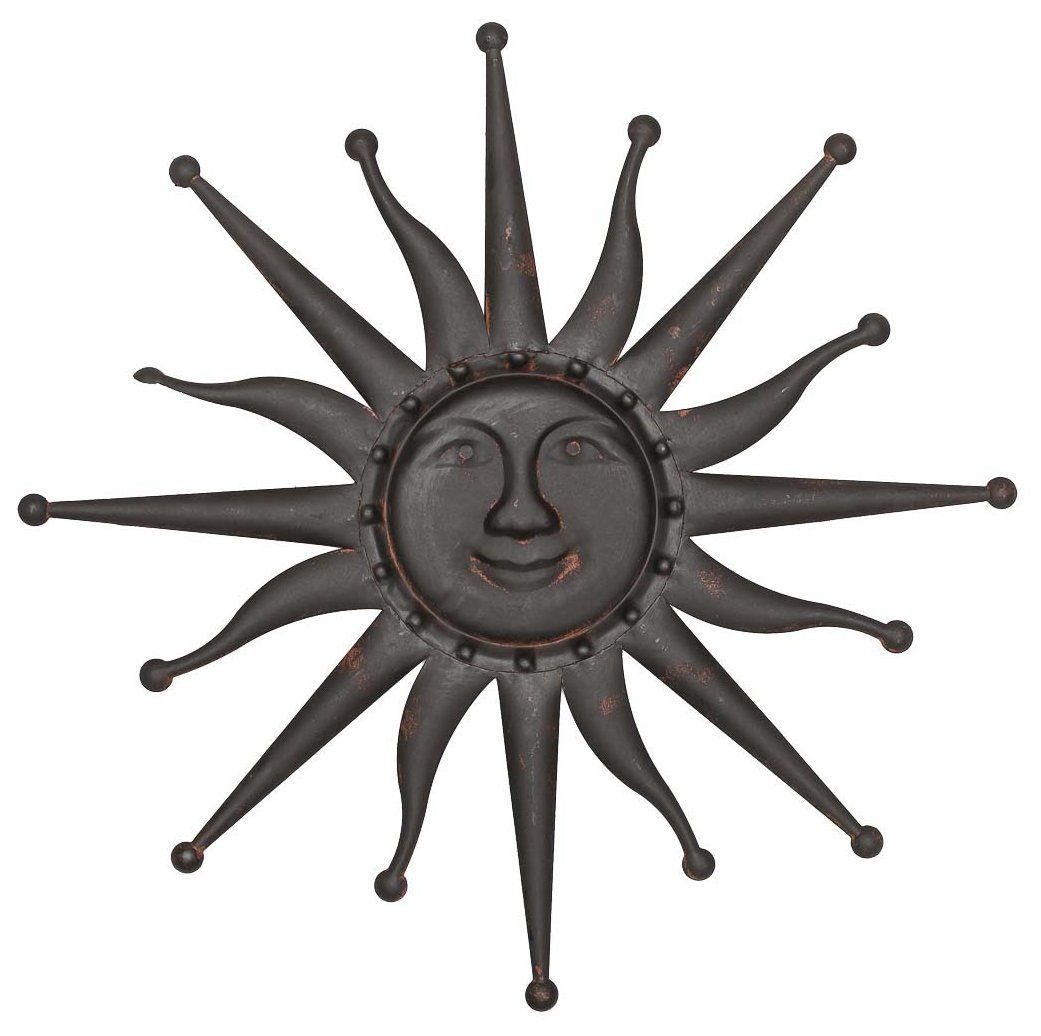 Aubaho Gartenfigur Sonne Wanddekoration 60cm Metall deko Garten