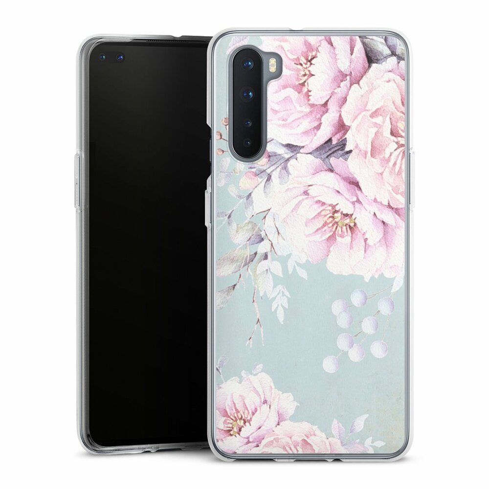 DeinDesign Handyhülle Blume Pastell Wasserfarbe Watercolour Flower, OnePlus Nord Silikon Hülle Bumper Case Handy Schutzhülle