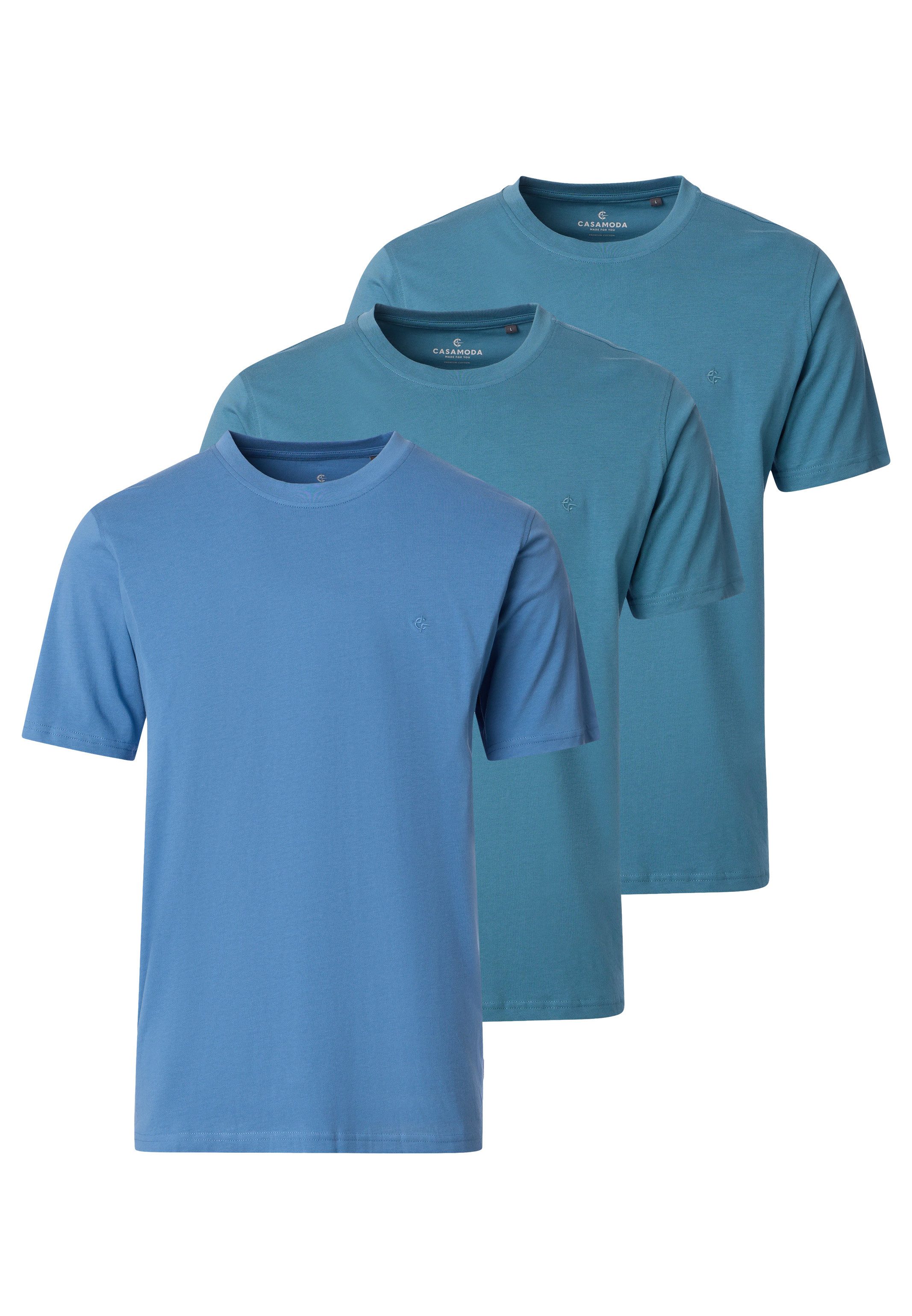 CASAMODA T-Shirt 3er Pack Basic (Spar-Set, 3-tlg) T-Shirt - Baumwolle - Atmungsaktiv - Reine Baumwollqualität. € 52,95