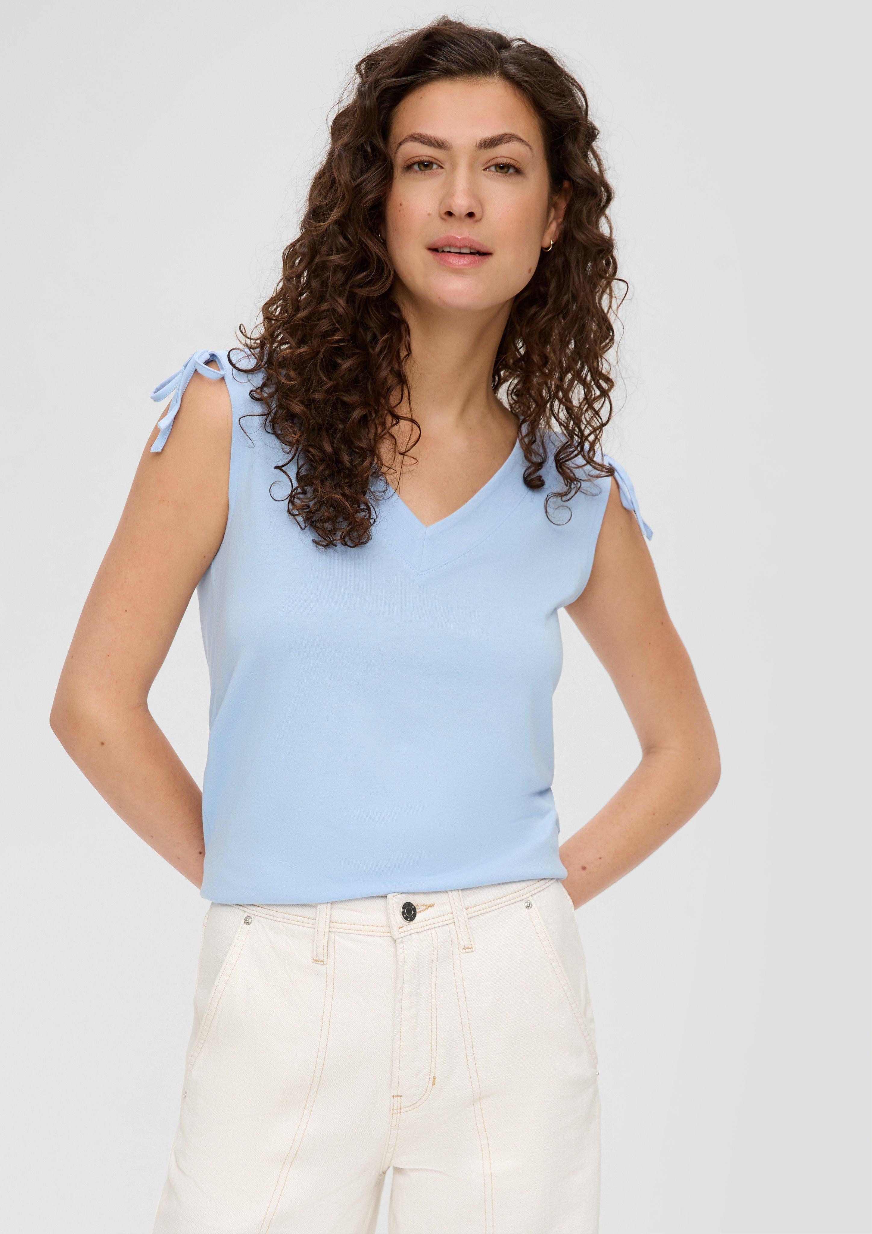 s.Oliver T-Shirt Ärmelloses Shirt mit Bindedetail günstig online kaufen