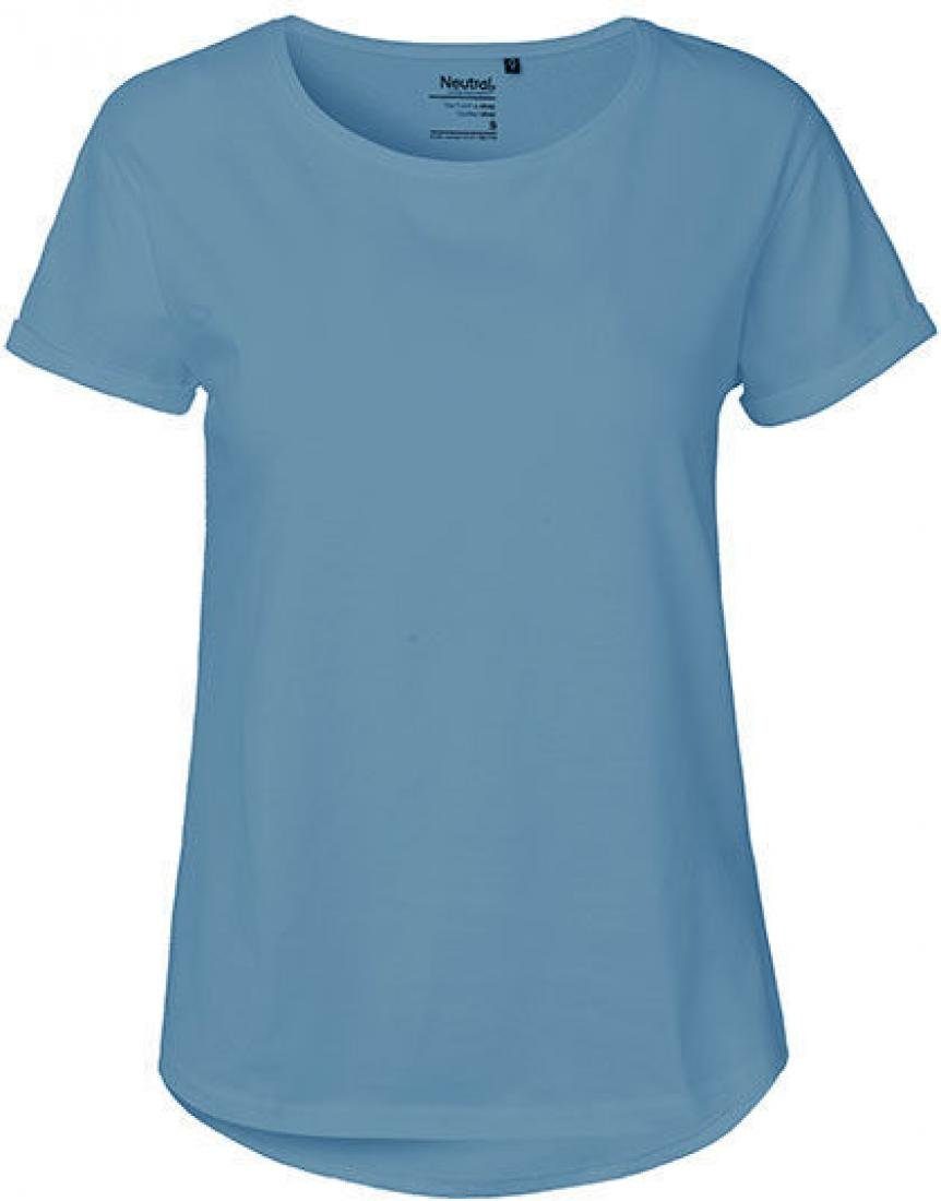 Neutral Rundhalsshirt Damen Roll Up Sleeve günstig online kaufen