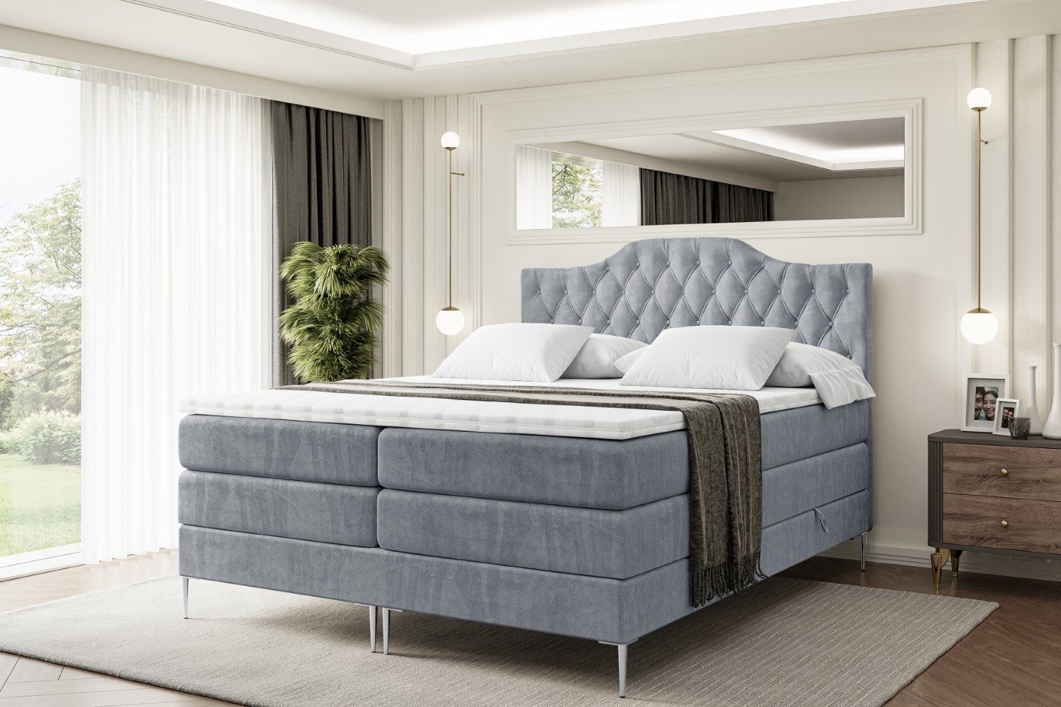 ALTDECOR Boxspringbett VILA-1-F KING (Multipocket-Matratze H4, günstig online kaufen