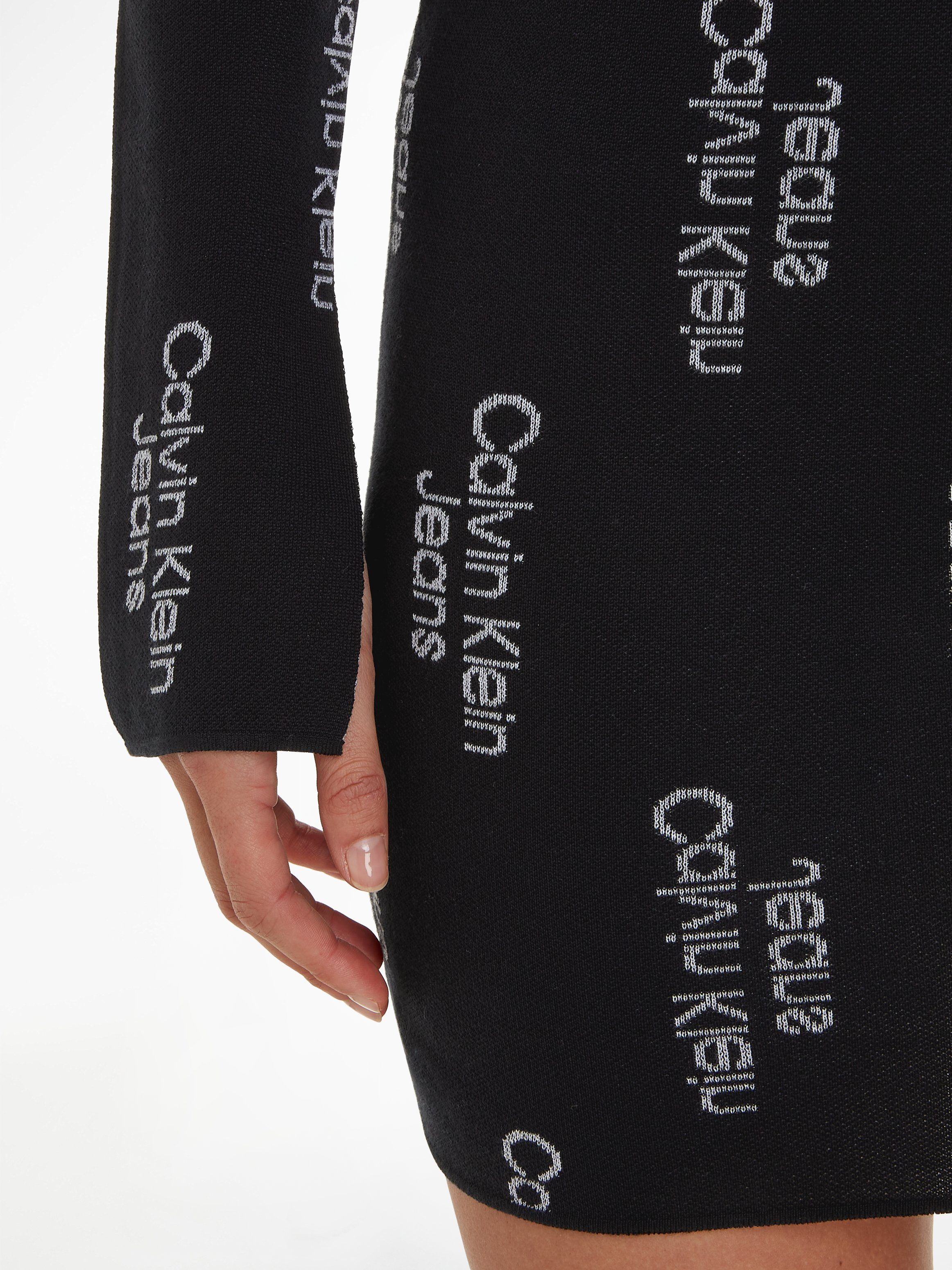 Klein DRESS Calvin Jeans SWEATER JACQUARD Sweatkleid LOGO