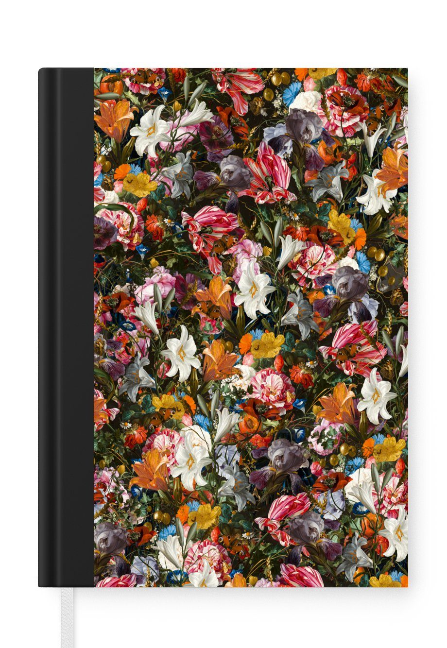 MuchoWow Notizbuch Abstrakt Blumen Notizheft, - Tagebuch, Haushaltsbuch 98 A5, - Alte, Schmetterling Malerei - - - - Design Seiten, Merkzettel, Kunst Journal