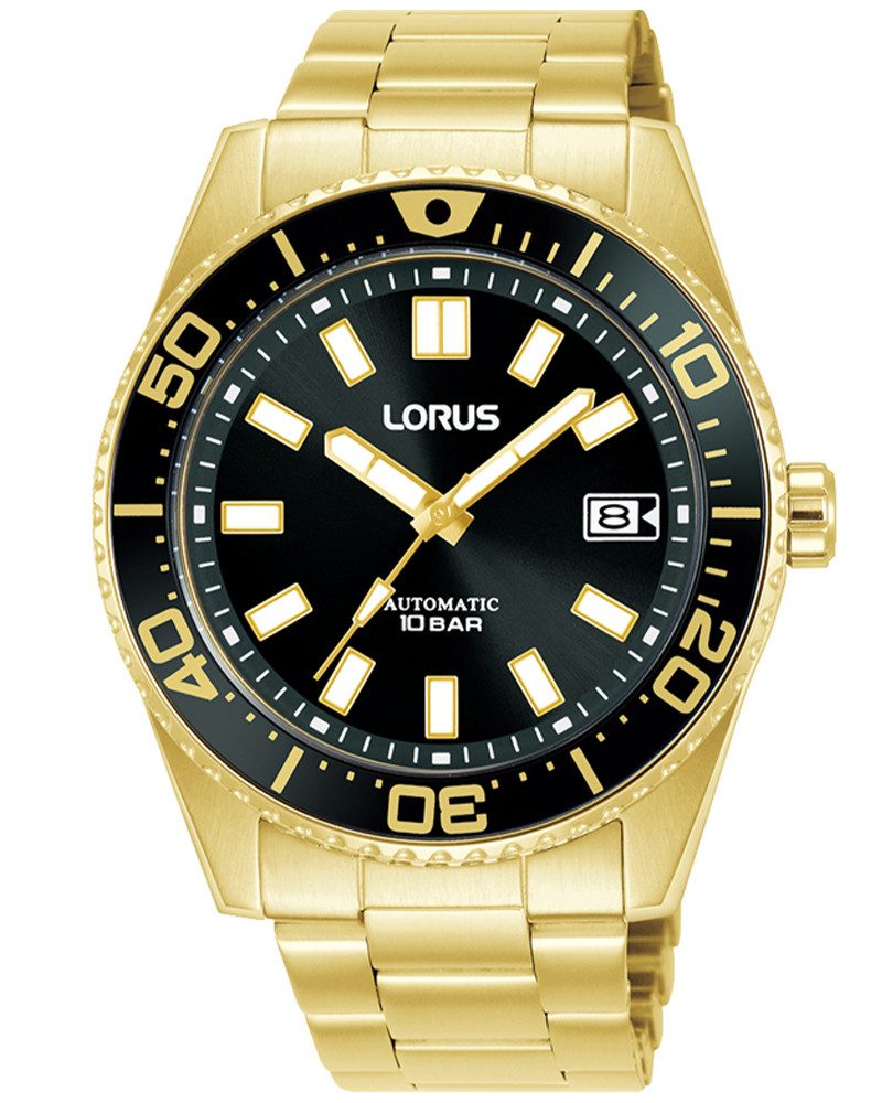 LORUS Automatikuhr RU430AX9, Armbanduhr, Herrenuhr, Mechanische Uhr, Edelstahlarmband, analog, Tag