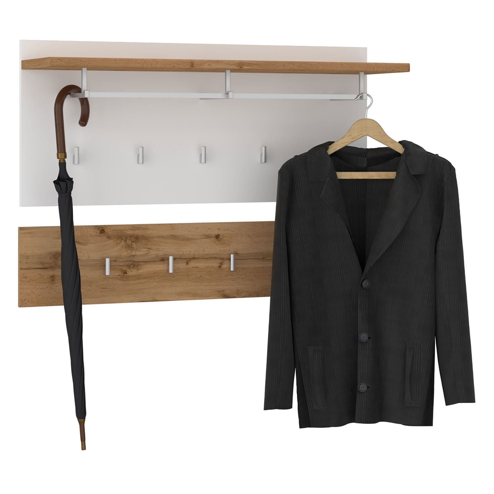 CARO-Möbel Wandgarderobe BILBAO, Wandgarderobe Garderobenpaneel Flurgardero günstig online kaufen