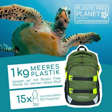 neoxx Schulrucksack Active, All about Neon, aus recycelten PET-Flaschen