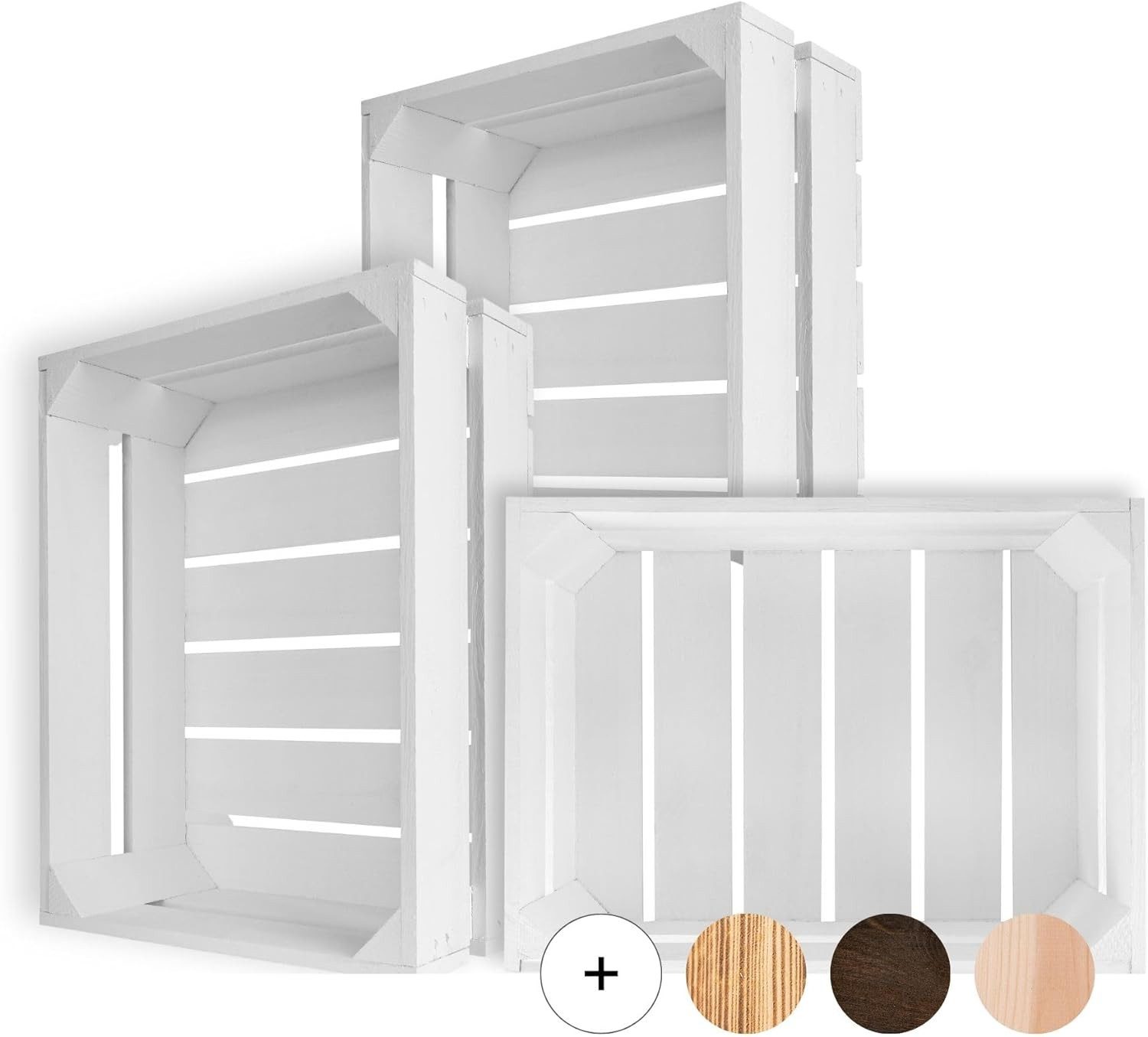 Creative Deco Holzkiste 3x Weinkisten Set Obstkiste Holz (3 Kisten)