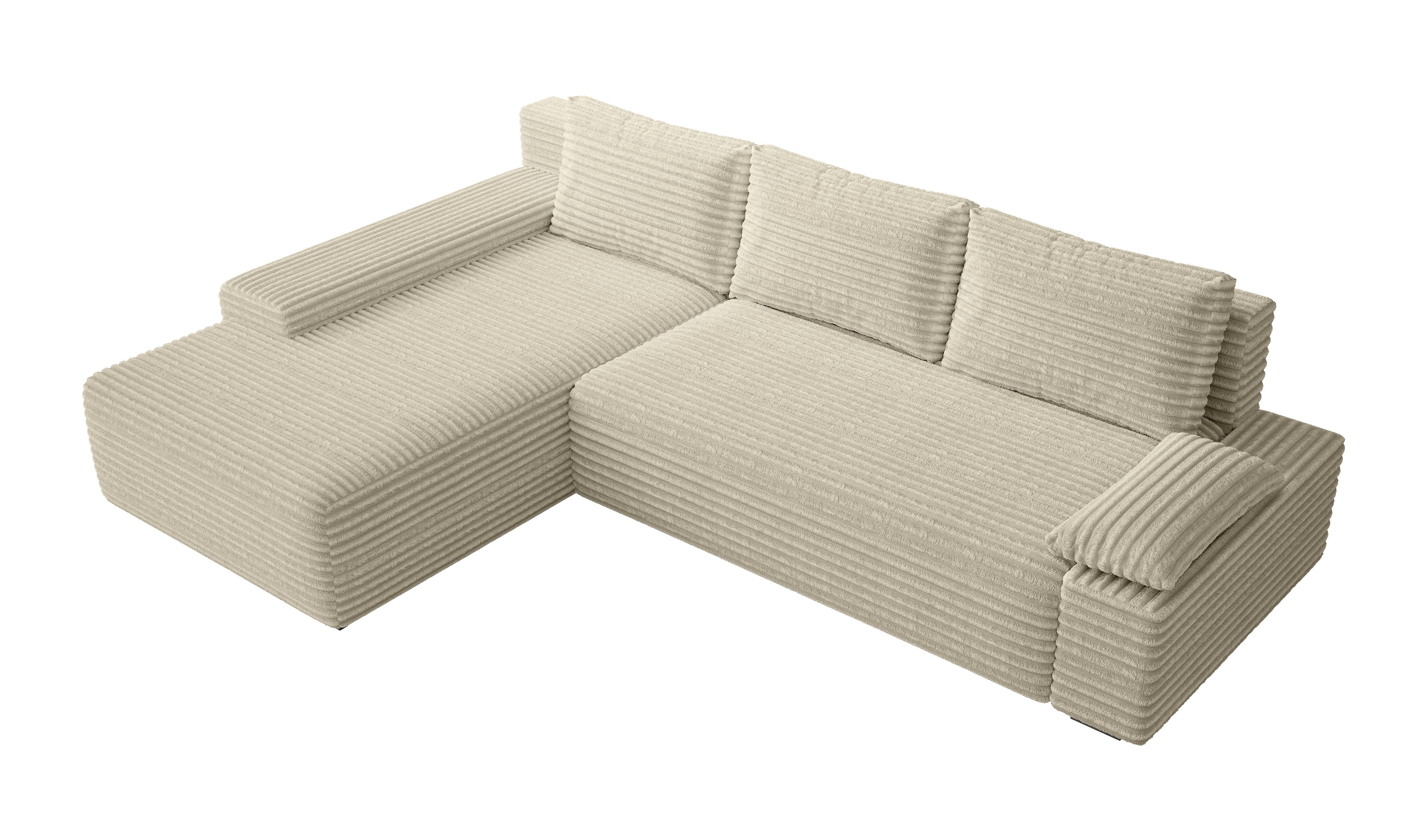 PROMETO Möbel Ecksofa Ecksofa LINEA mit Schlaffunktion und Bettkasten in Be günstig online kaufen