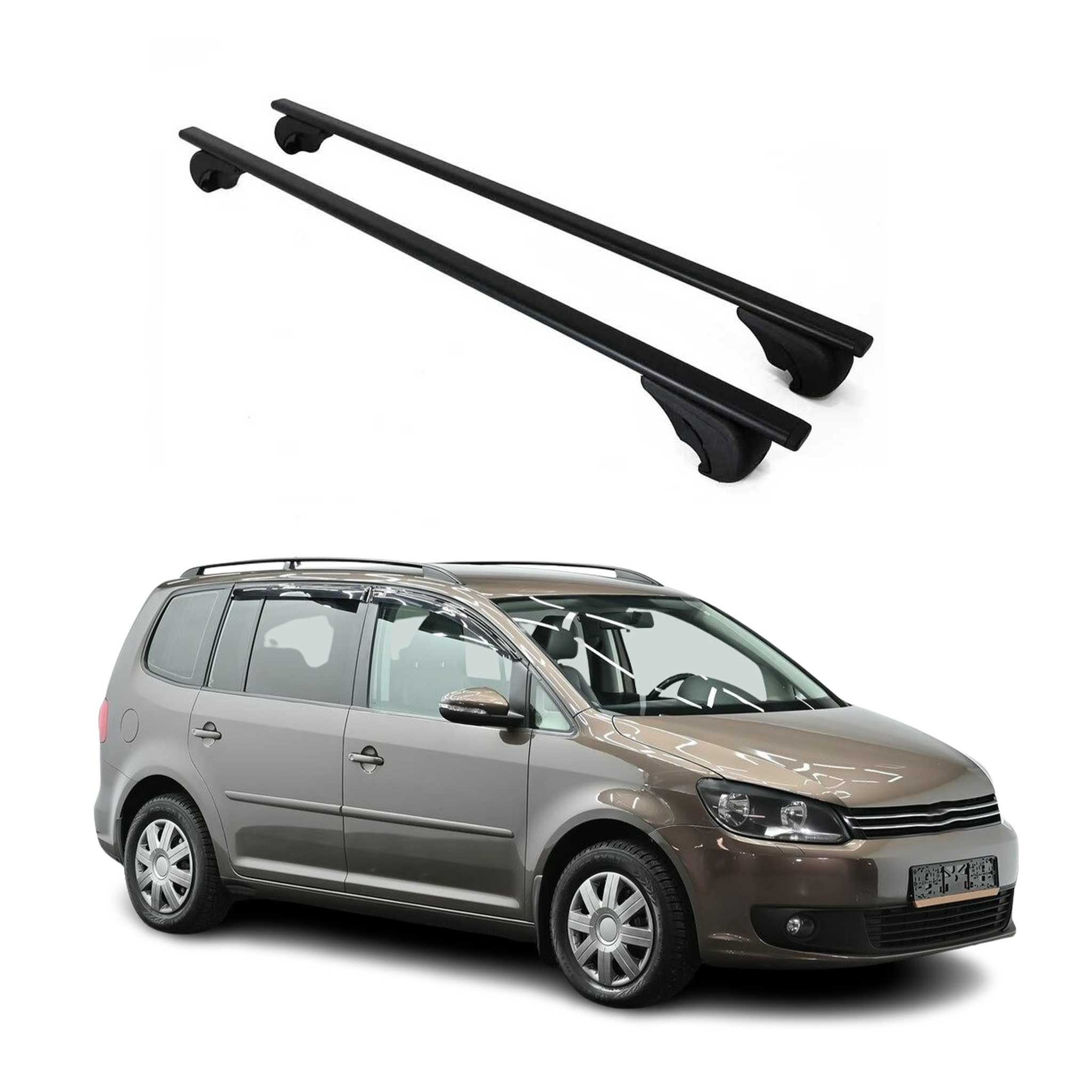 OMAC Dachträger Gepäckträger für VW Touran 2003-2015 Grundträger Metall Schwarz 2tlg (2-St), Wasserbeständig,Abnehmbar,Multifunktional,Leichtgewichtig