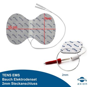 Axion Elektrodenpads passend zu Prorelax, Promed, axion - 15x9cm, 2mm Steckanschluss, TENS/EMS Elektroden Pad für den Bauch, 1 St.,selbstklebende TENS EMS Elektroden für TENS EMS Geräte