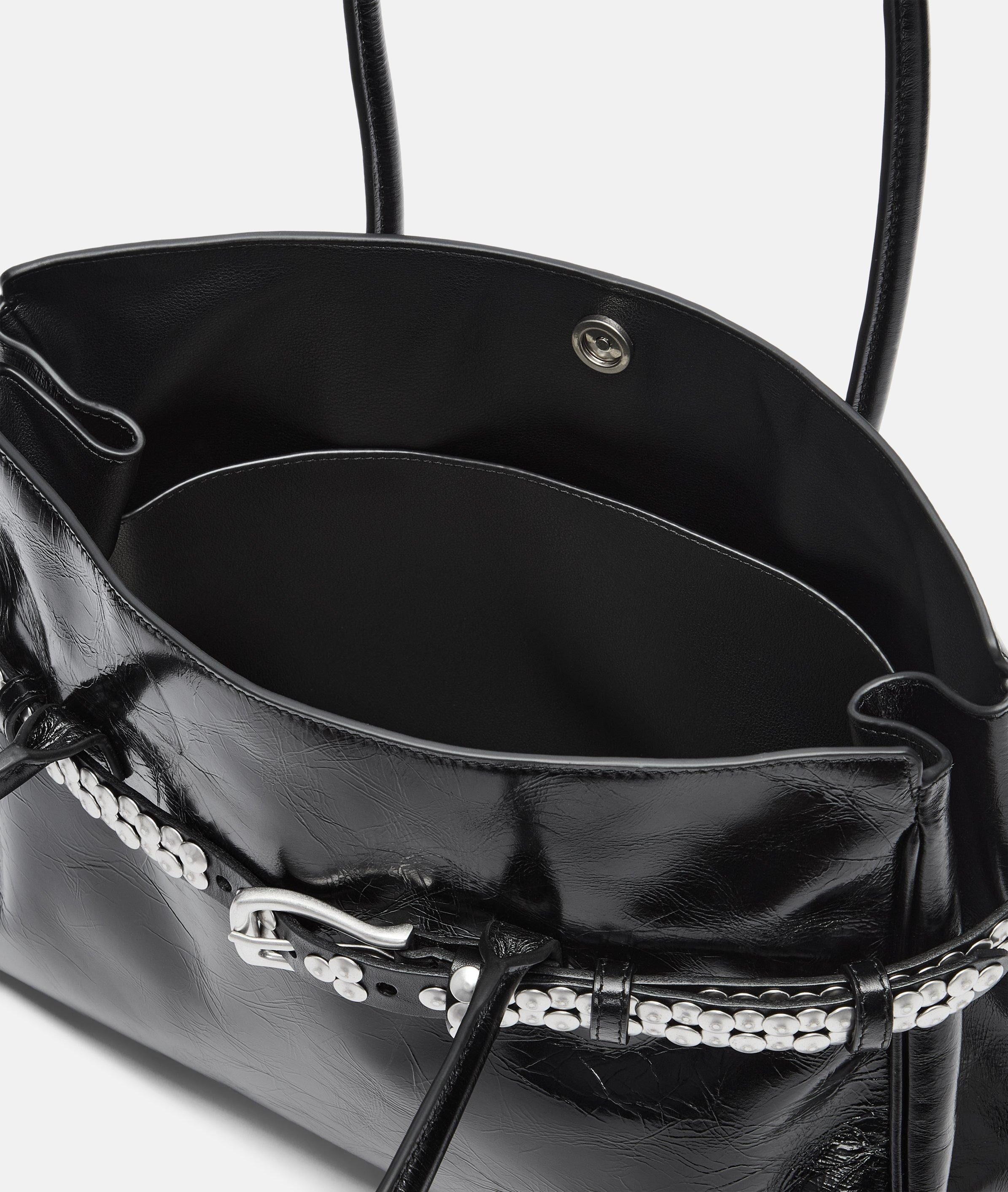Liebeskind Berlin Schultertasche Nori Satchel L, Große Tasche aus Rindsleder mit glossy Finish