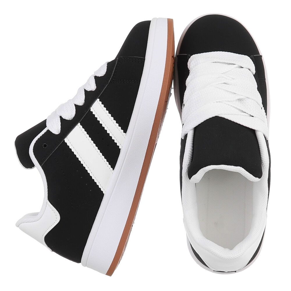 Ital-Design Sportlicher Freizeitschuh für Damen, komfortabel und stylish Sneaker (91512467) Keilabsatz/Wedge Sneakers Low in Schwarz