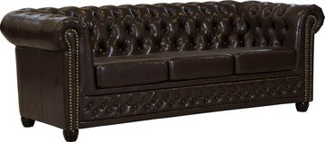 Home affaire Chesterfield-Sofa Rysum, Chesterfield-Optik, in 2 Bezugsqualitäten, 2 Ausf. schnell lieferbar