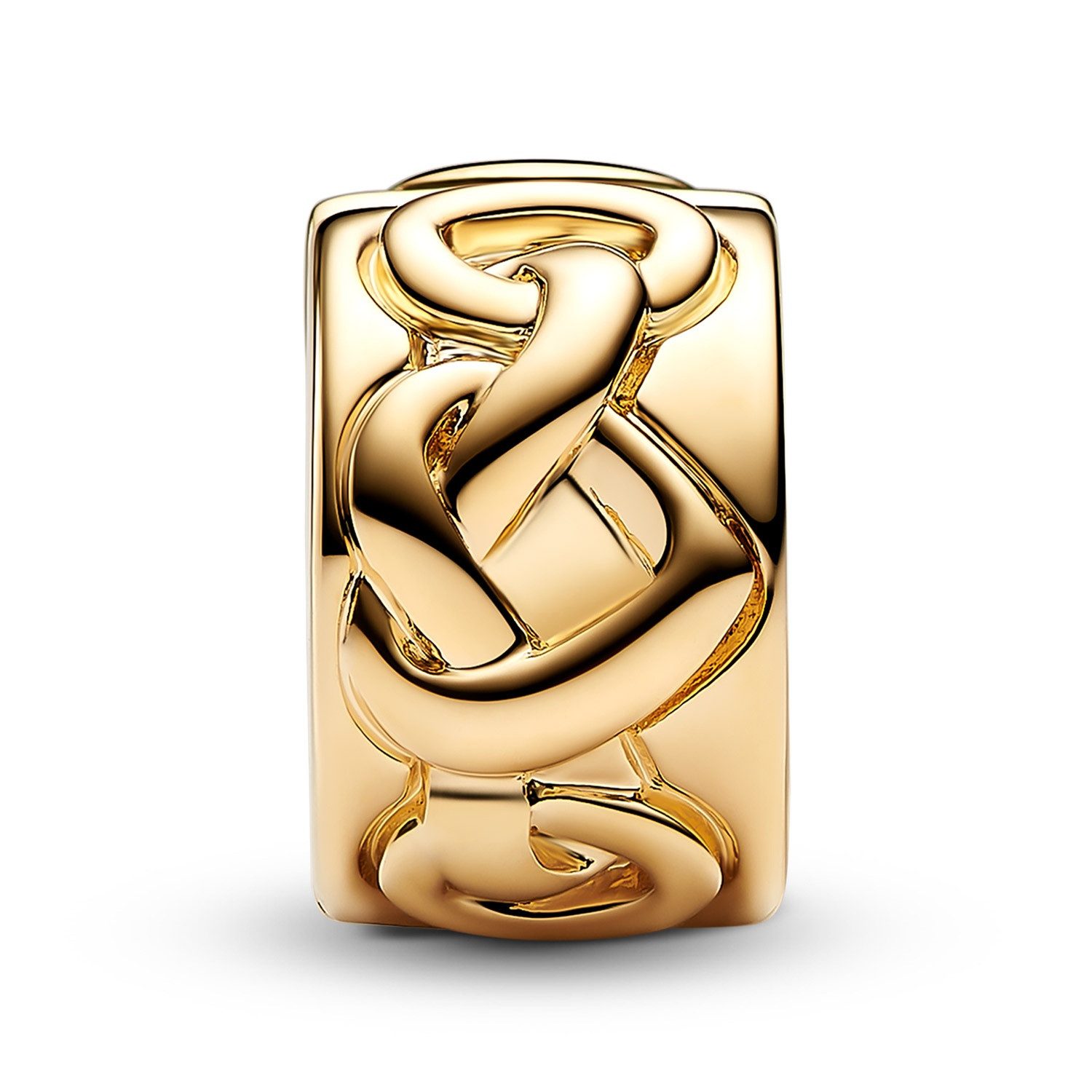 Pandora Runder Anhänger Clip-Charm Verknotete Herzen Goldfarben günstig online kaufen