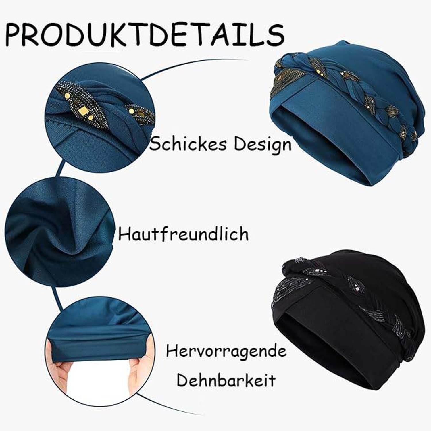 Zaewry Kopftuch Chemo Turban für Damen, Kopfbedeckung Beanie Mütze