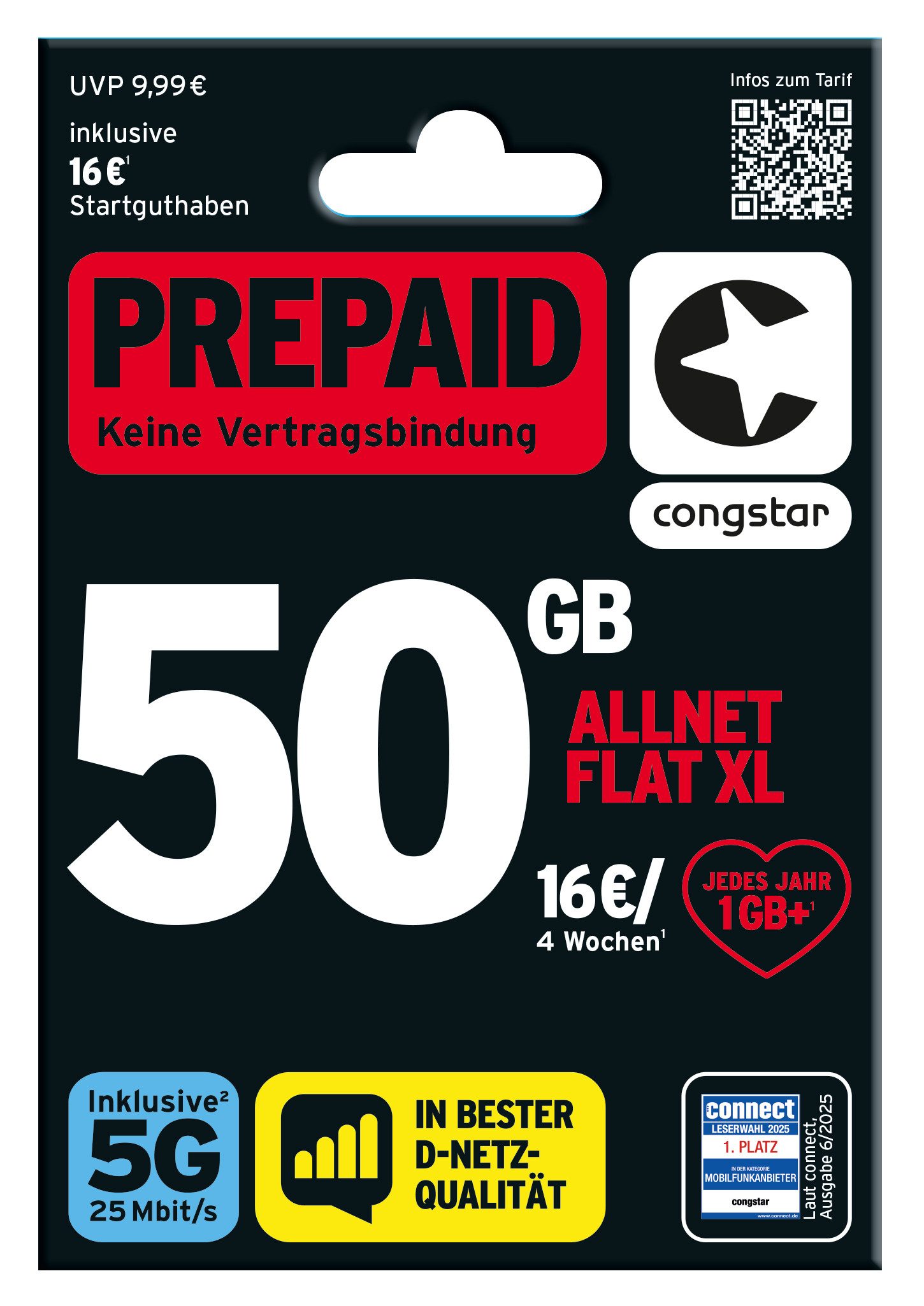 Congstar Prepaid "Allnet XL" Prepaidkarte