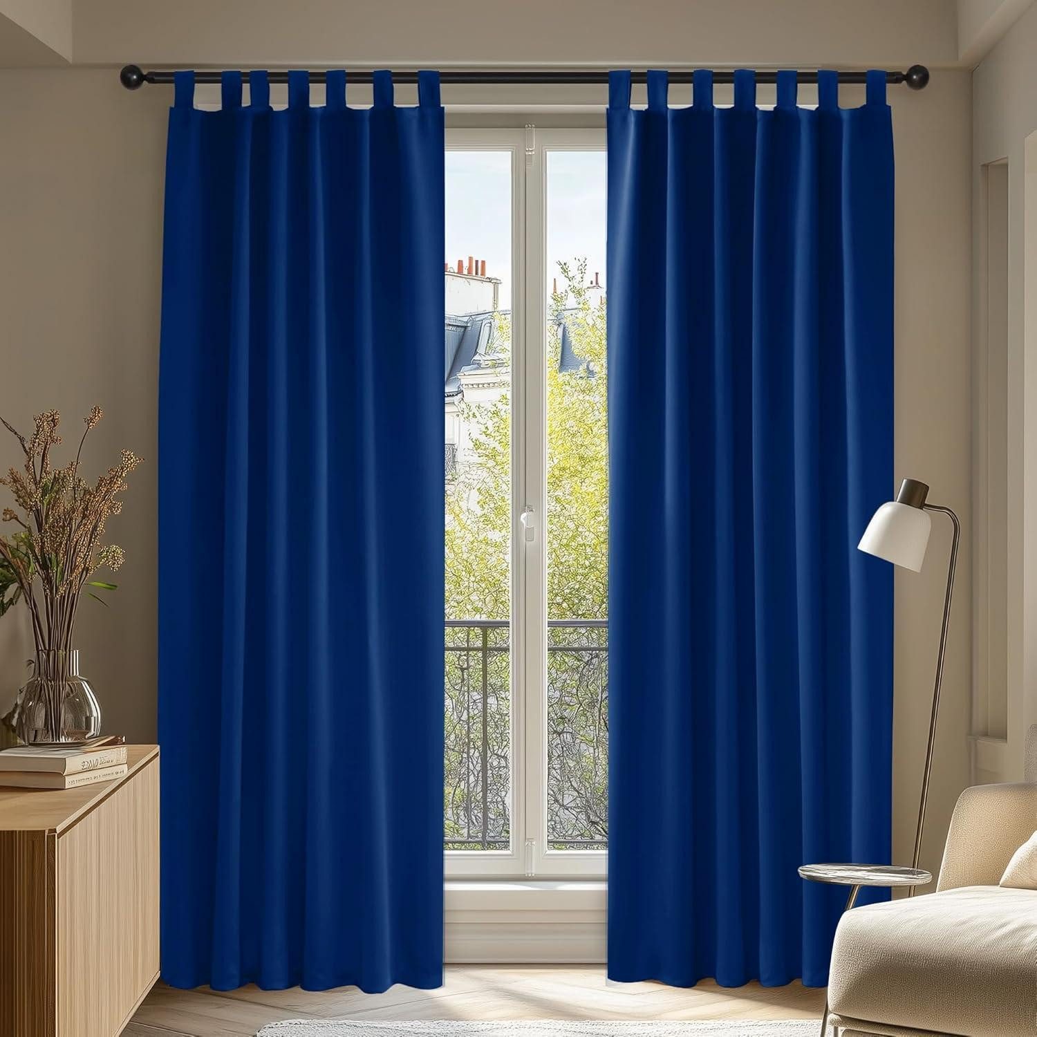 LuxusKollektion Hängedekoration Gardinen Verdunklung H175 x B140 cm (2er Pack) Königsblau