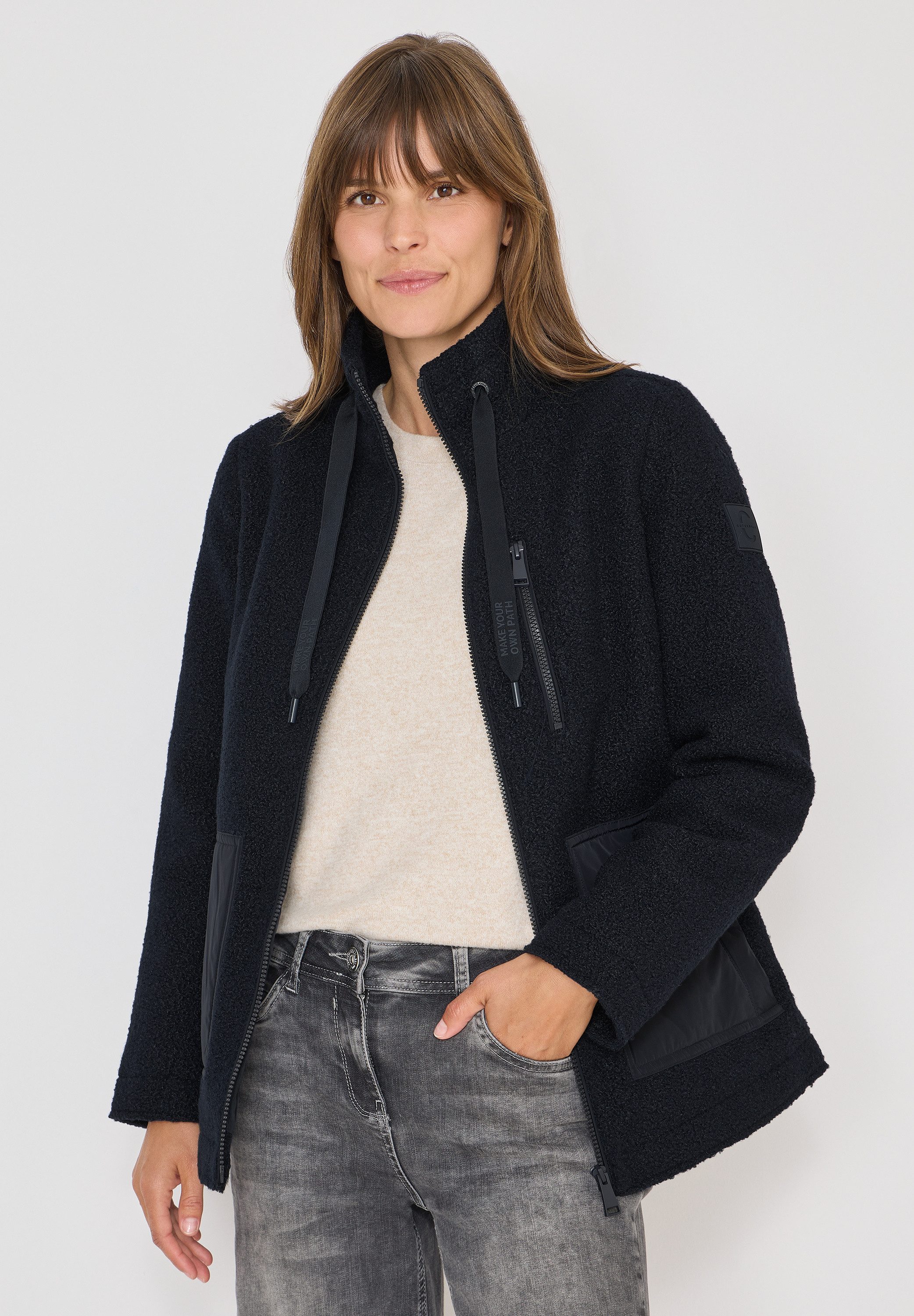 CECIL Fellimitatjacke mit Stehkragen günstig online kaufen