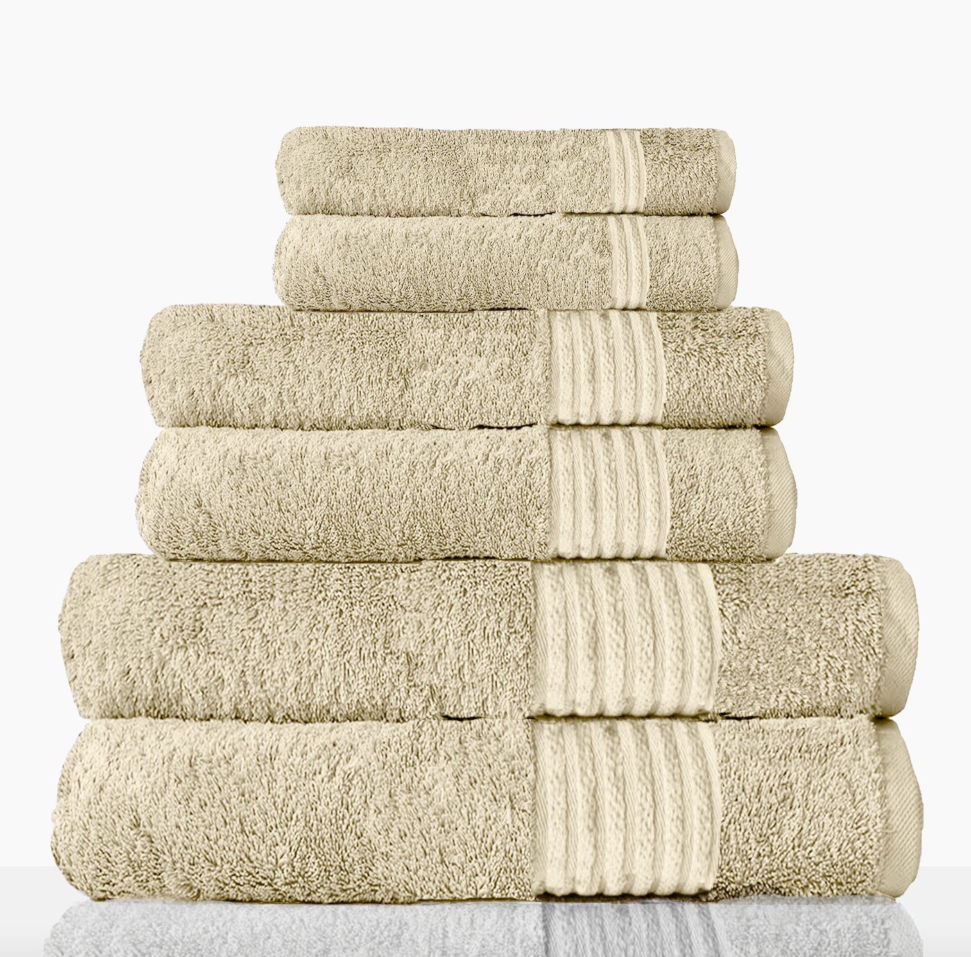 Sitheim-Europe Handtuch Set NEFERTITI Handtücher ägyptischer Creme 6-teiliges, premium ägyptische 100% Baumwolle aus Baumwolle (6-tlg), Baumwolle, 100% ägyptische