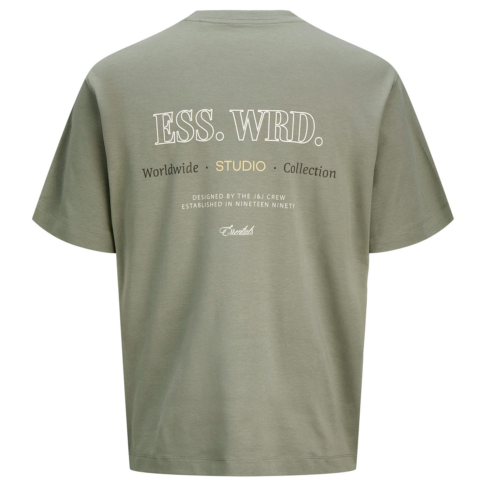 Jack & Jones Rundhalsshirt Jack&Jones Übergrößen T-Shirt Print oliv JJEURBAN – Bild 3 von 5
