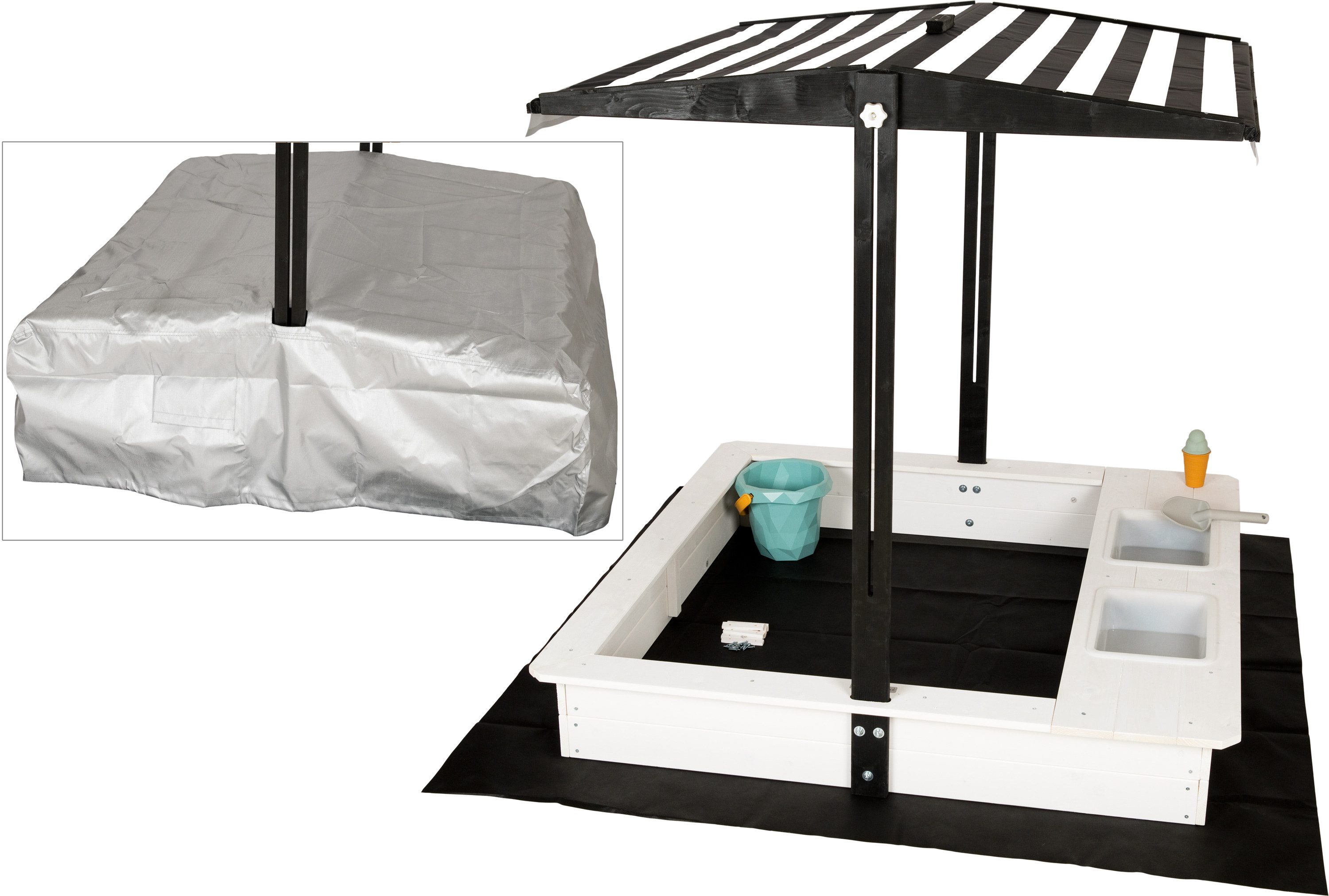 WONDERMAKE Sandkasten mit Abdeckung Deckel Dach, günstig online kaufen