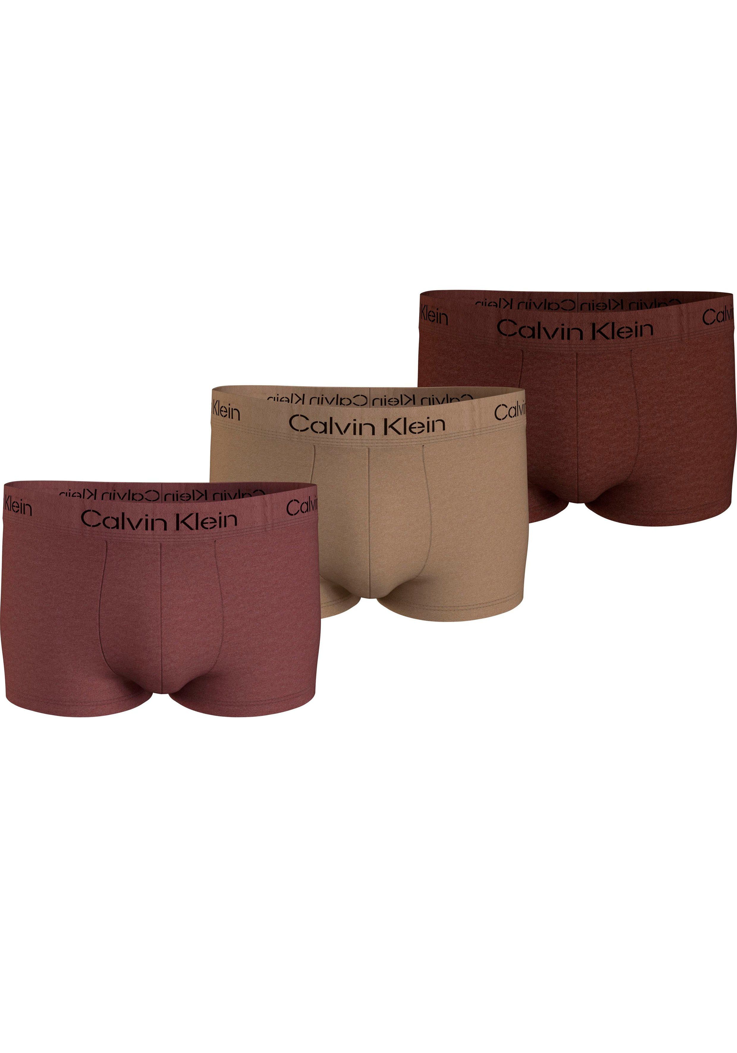 Calvin Klein Underwear Trunk LOW Logo-Elastikbund 3PK (Packung, MARRON,_TIGERS_EYE,_UMBER 3er-Pack) mit TRUNK RISE