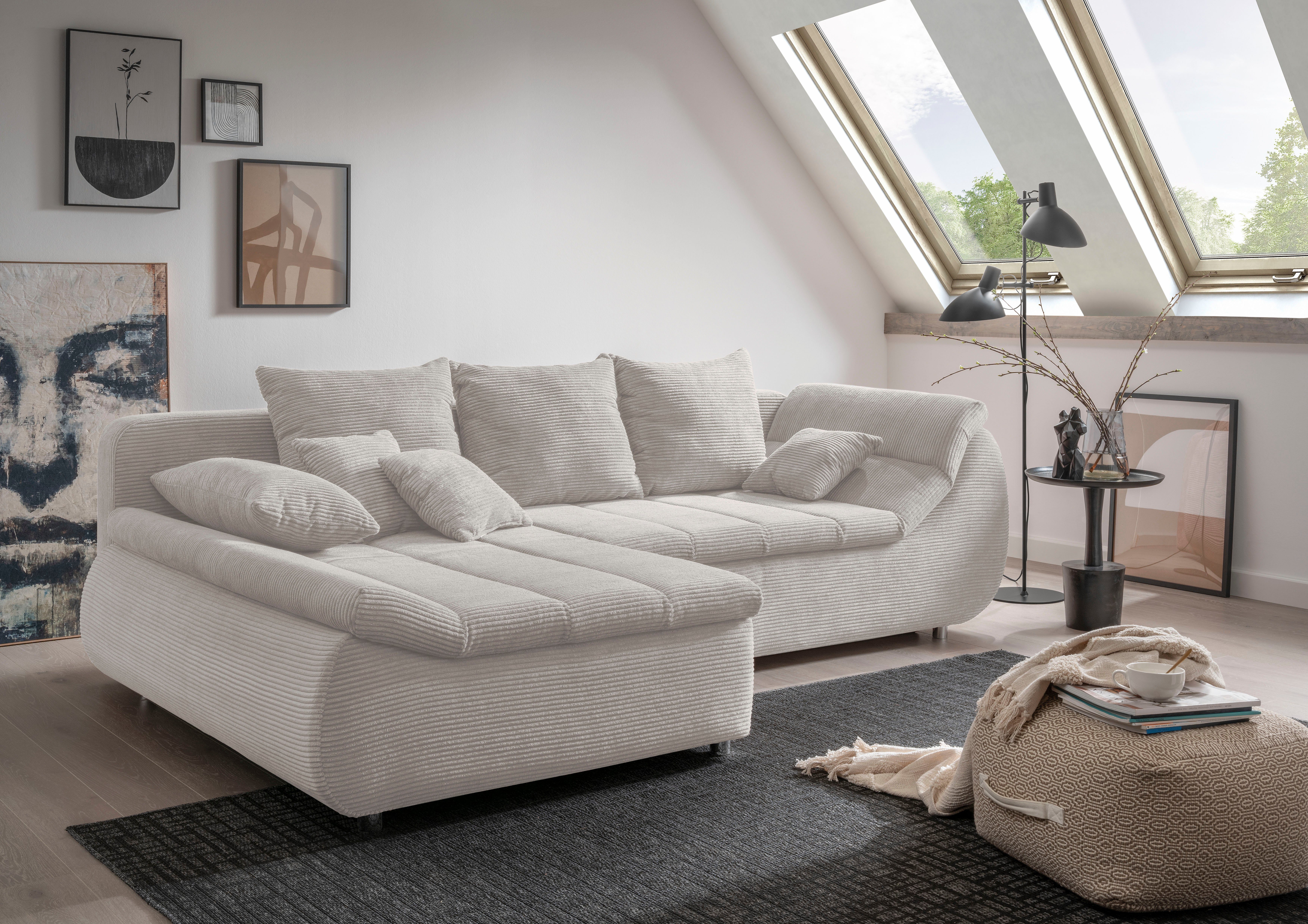 Home affaire Ecksofa Imola, bequem, aktuelle Steppung im Sitz, L-Form, Breite 270cm, wahlweise mit Bettfunktion