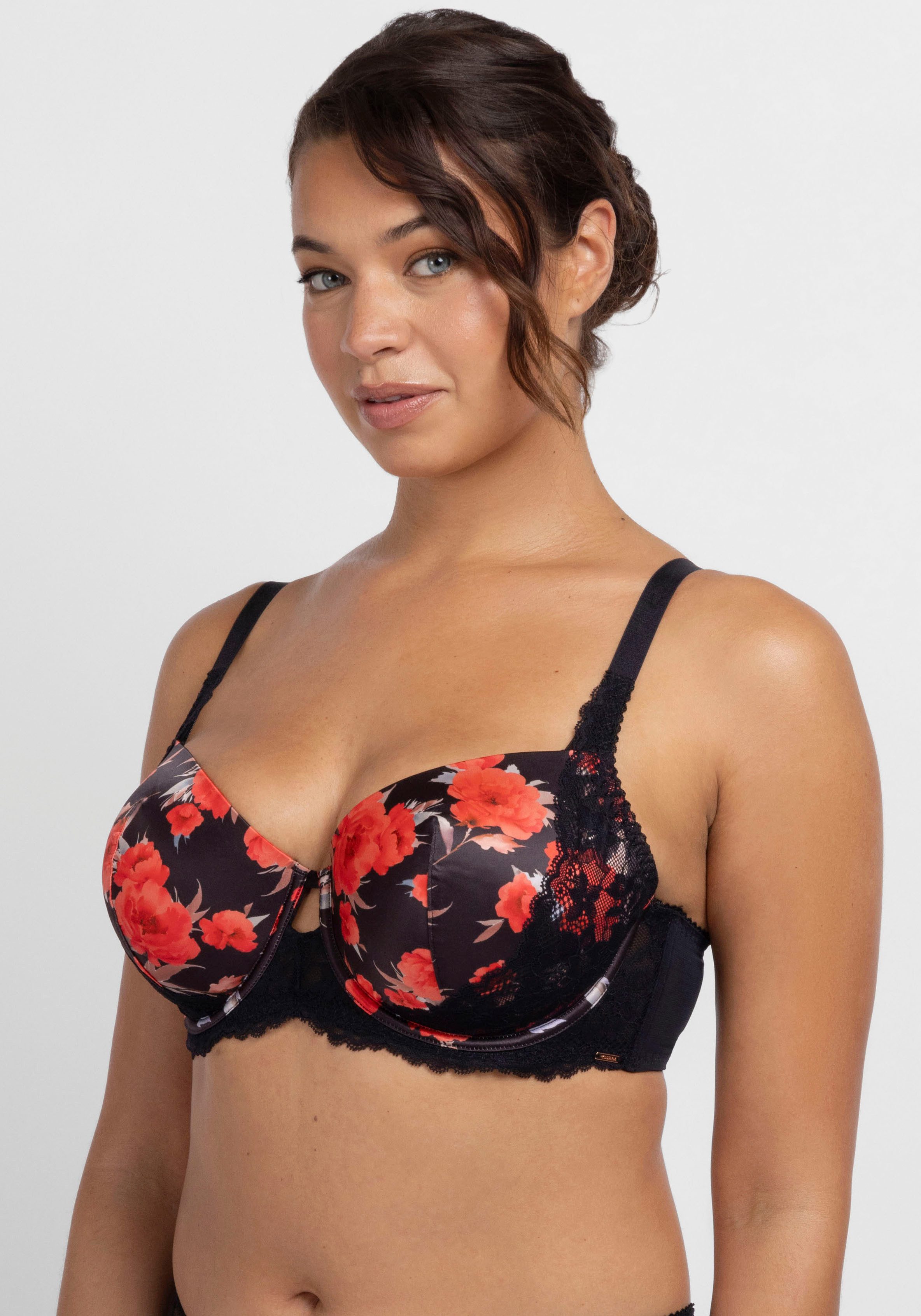 Dorina Bügel-BH Anahi Floral mit Blumen-Design, Spitzendetails, Satin, Mesh – Bild 5 von 5