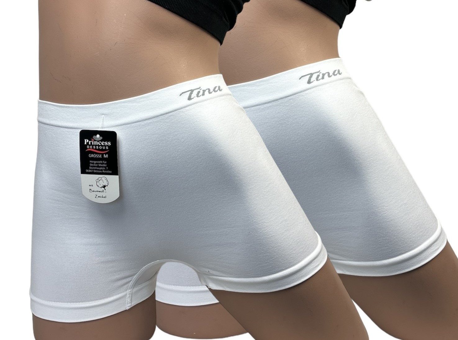 Dekker Panty Damen Boxershort Panty Hipster Seamless/Nahtlos Gr. M bis XXL (Packung, 2 Stück) mit Logo auf dem Taillenbund
