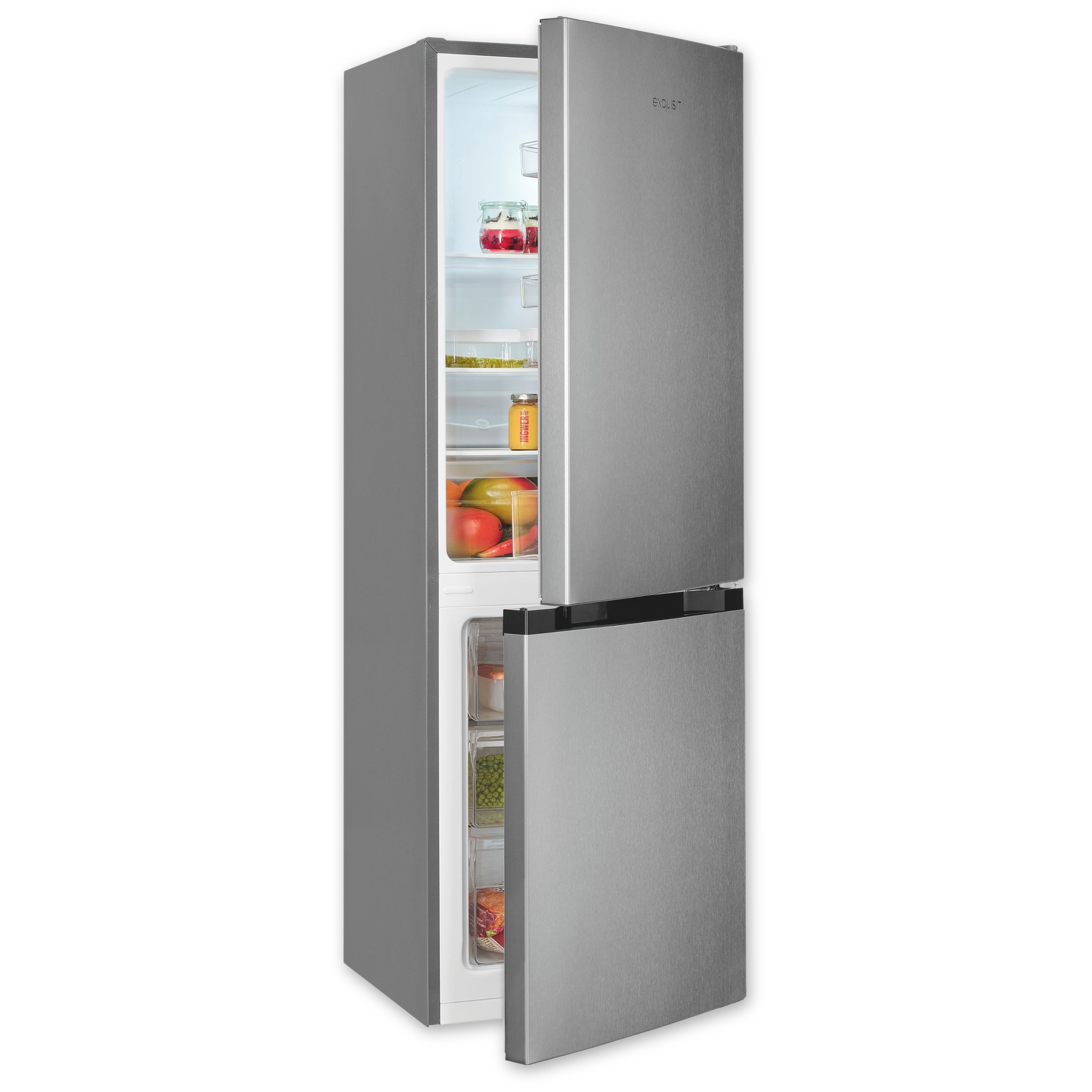 exquisit Kühl-/Gefrierkombination KGC5231-60-E-050C, 144 cm hoch, 47.4 cm breit, 4*-Gefrieren, Schnellkühlen, 157 Liter Nutzinhalt, 3 Ablagen
