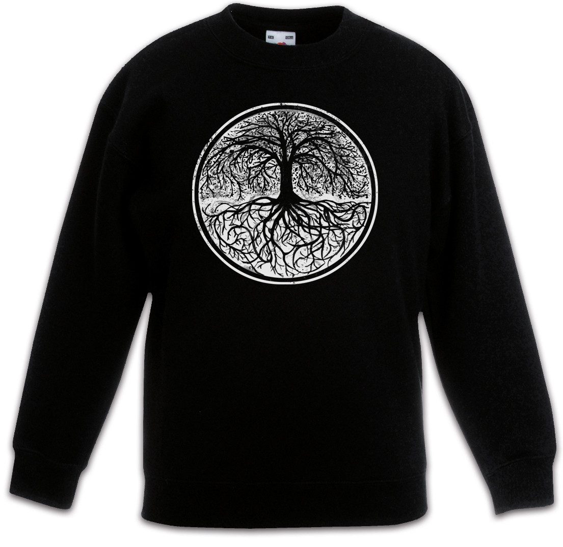 Sweatshirt Yggdrasil Tree Logo II Black & White Kinderpullover Tree Tyr Celtic