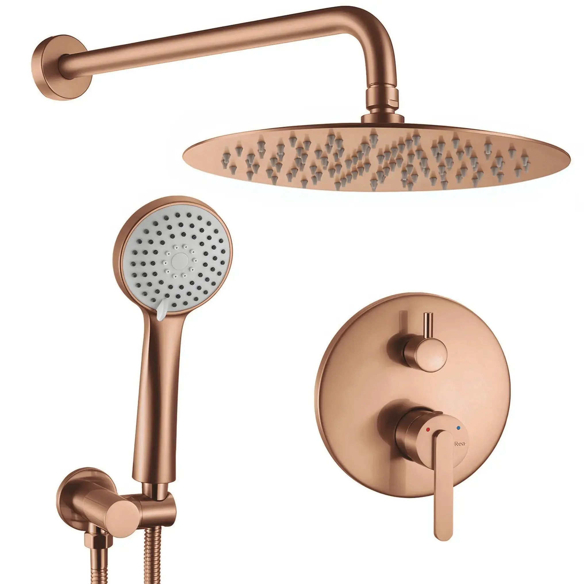wohnwerk.idee Duschsystem Unterputz Dusche Regendusche Set mit Handbrause Duscharmatur Bad, Gold Matt, Chrom Matt, Anthrazit, Kuper Matt, Schwarz Matt