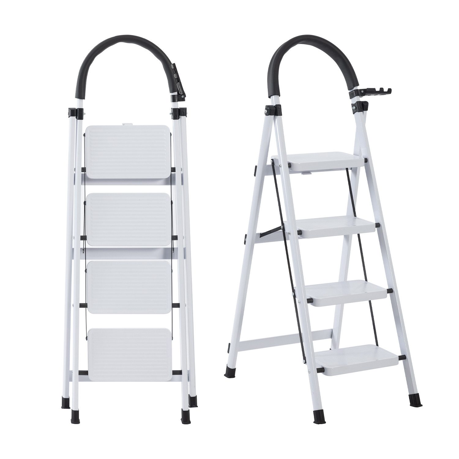 FOXSPORT Stehleiter ARK10, Trittleiter, Haushaltsleiter 3-5 Stufen, Klappleiter, Multifunktionsleiter, Arbeitsleiter klappbar, bis 150 kg, stabil