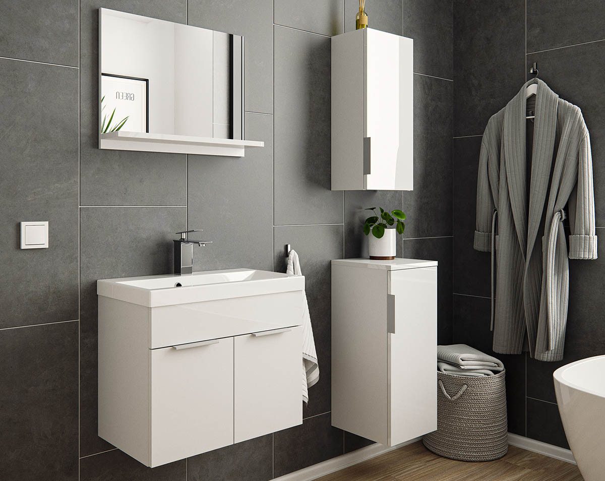einfachgutemoebel Waschtisch-Set Badset LAGEAUX Slimline 4-tlg günstig online kaufen