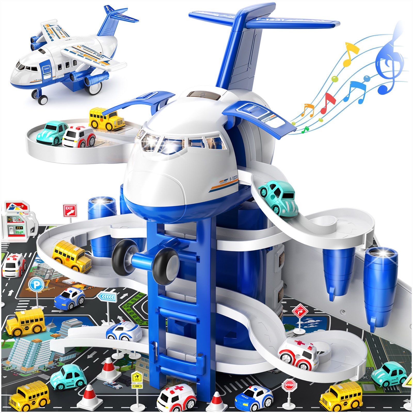 Snaen Spielzeug-Flugzeug Kinder Flugzeugspielzeug, Rennstrecken-Autospielze günstig online kaufen
