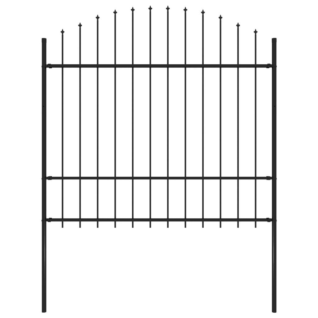 vidaXL Gartenzaun Gartenzaun Woerden mit Speerspitze Stahl 170 x 175 cm Schwarz, (1-St)