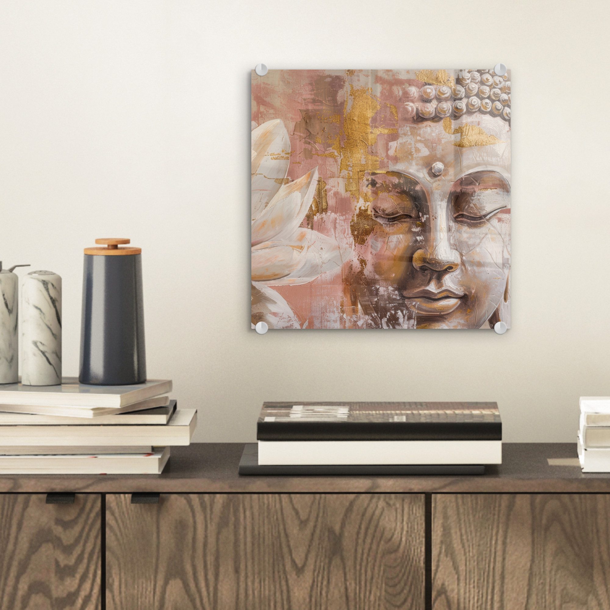 MuchoWow Acrylglasbild Buddha - Blume - günstig online kaufen