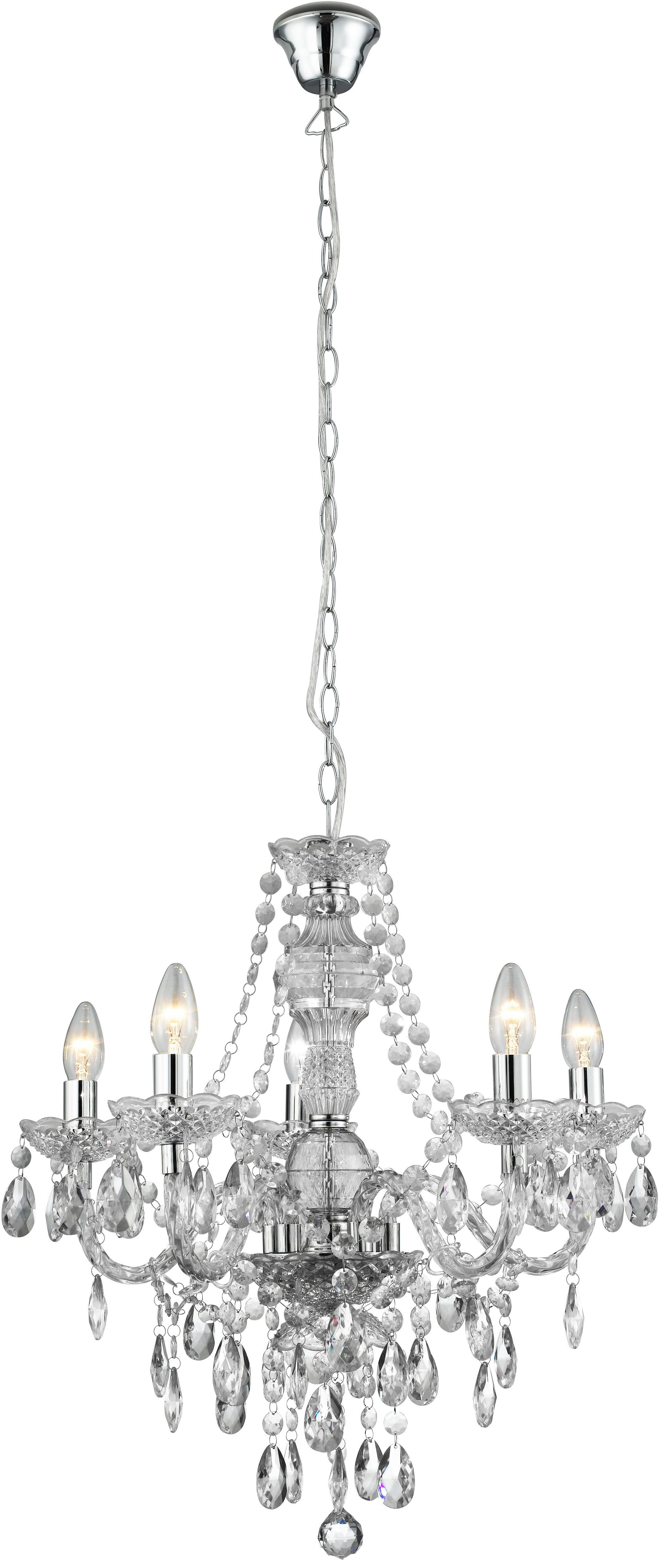 Searchlight Pendelleuchte Marie Therese-5Lt-Pendelleuchte - Klarglas & Acryl, ohne Leuchtmittel