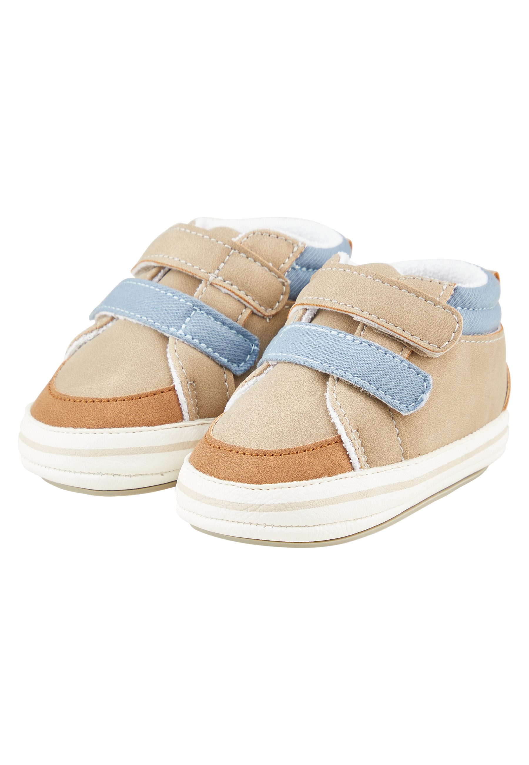 Sterntaler® Baby Schuhe Farbmix Krabbelschuh (1-tlg) Baby Schuh aus Kunstleder mit Klett, Barfußgefühl & rutschfester Sohle