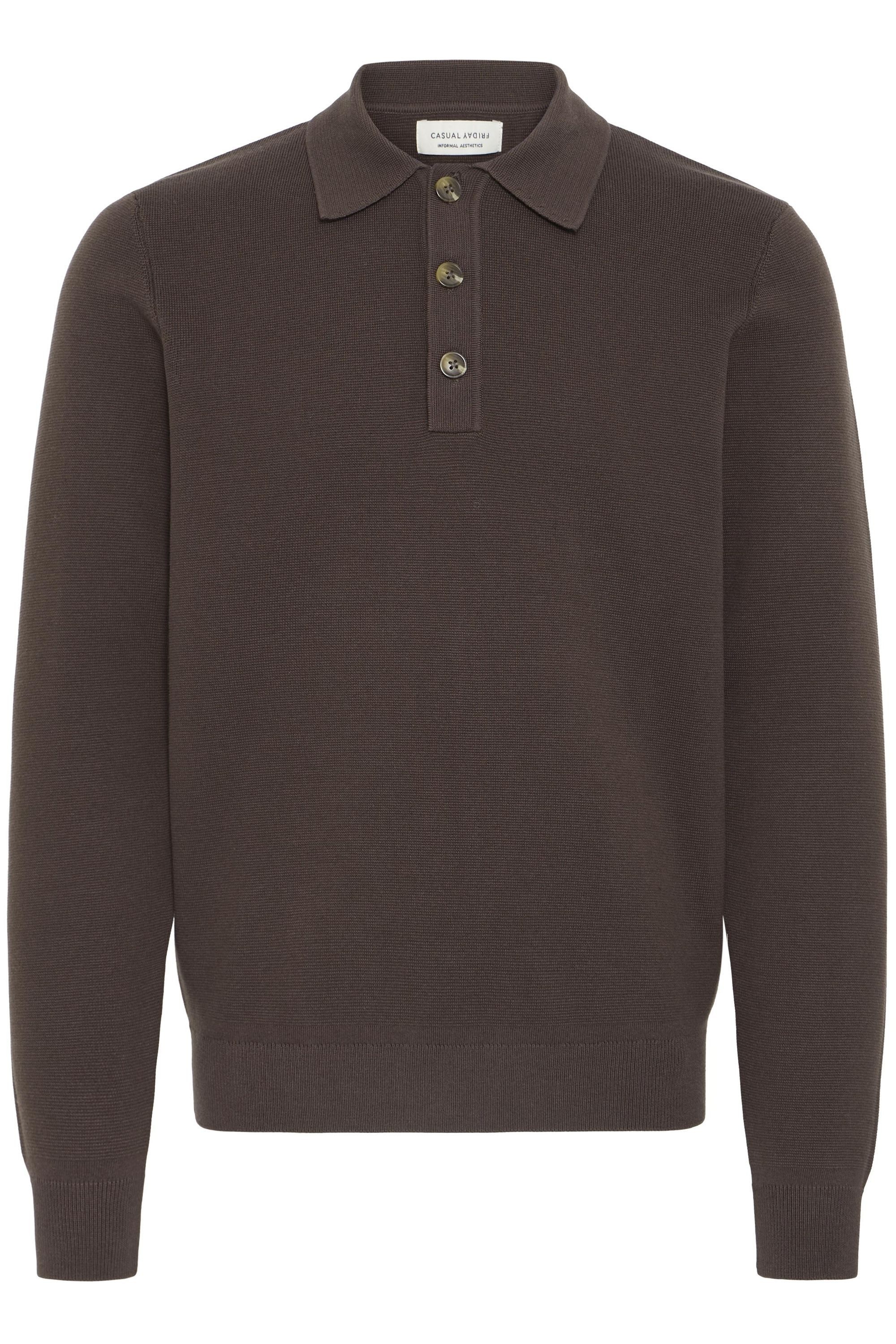 Casual Friday Strickpullover CFAbel Modischer Feinstrickpullover mit Polo-K günstig online kaufen