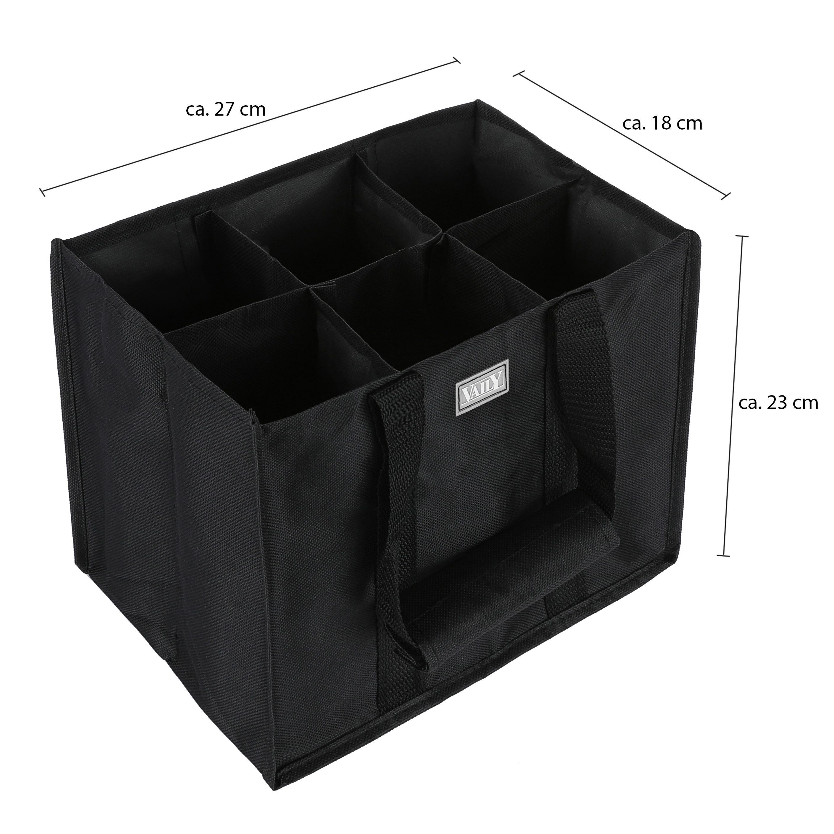 Vaily Flaschenkorb Flaschentasche mit 6 Fächern für max. 1,5 Liter Flaschen