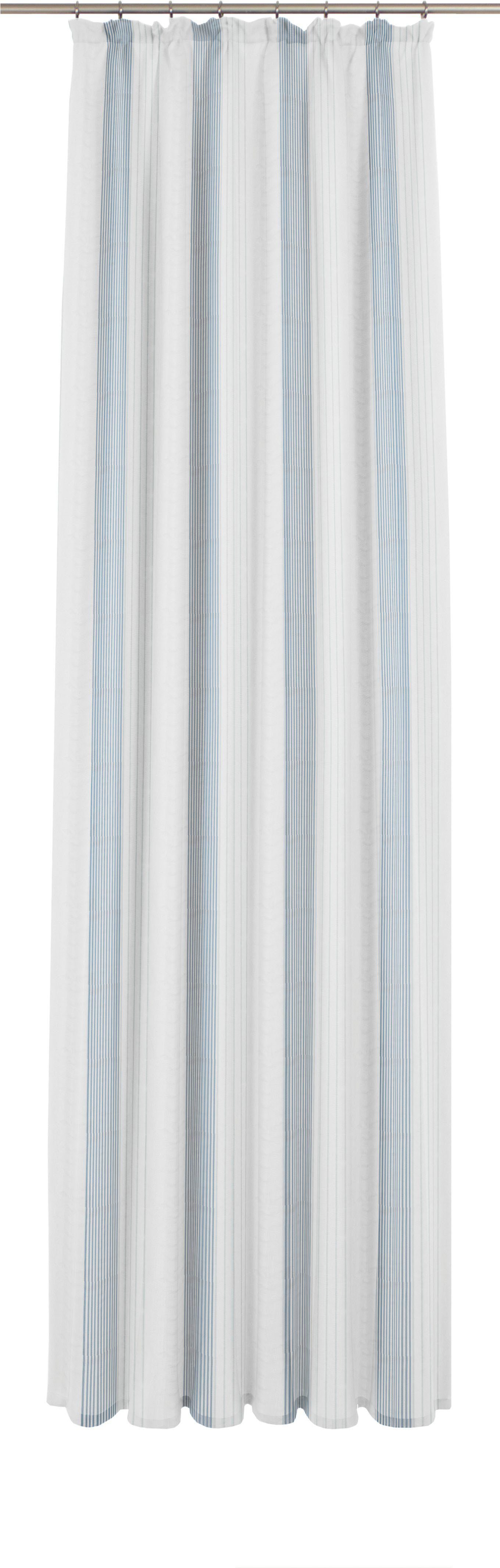 Vorhang TARA, Wirth, Faltenband (1 St), halbtransparent, blau Store