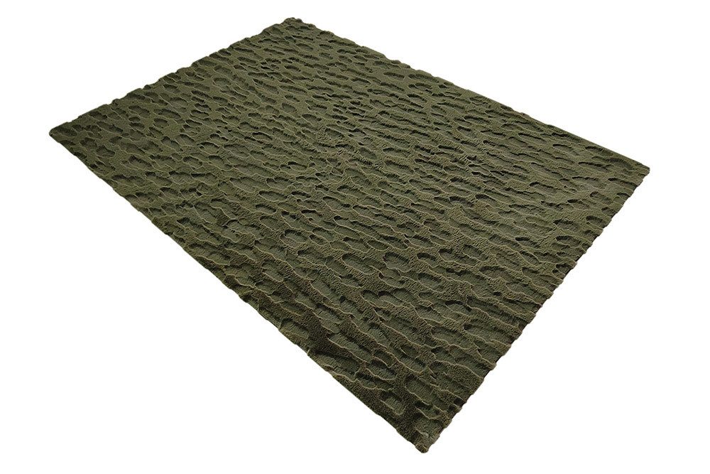 riess-ambiente Designteppich DUNE 230x160cm grün - Polyester, Indoor, 3D-Effekt, weich, modern, rechteckig, Höhe: 36 mm, Kurzflor-Teppich mit Hoch-Tief-Effekt - ideal f. Wohn- & Schlafzimmer