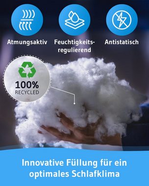 4-Jahreszeitenbett, Nachhaltige Ganzjahresdecke VERDA, Third of Life, Füllung: Kunstfaser, Bezug: Superweiche Kunstfaser mit Peachskin-Veredelung, Steppdecke aus 100% recyceltem Material, Für Allergiker geeignet