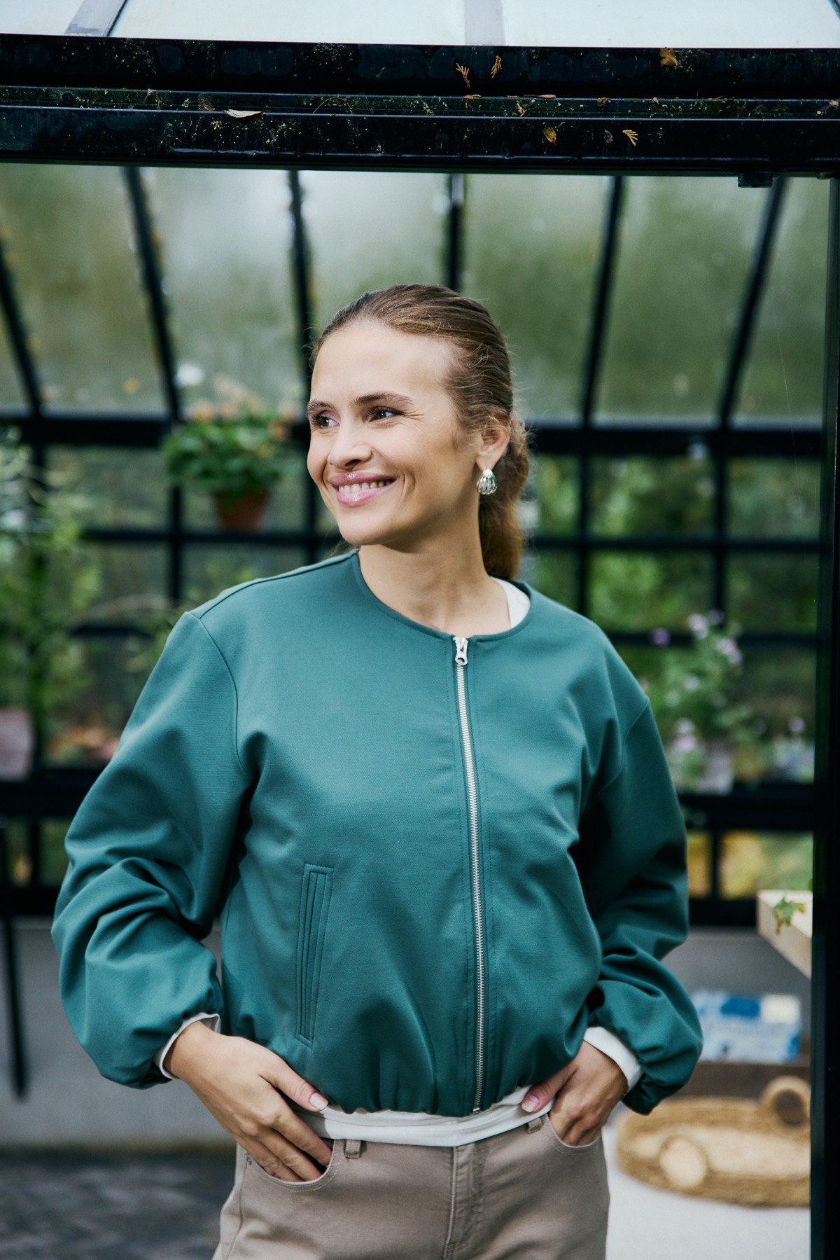 FREEQUENT Blouson FQNANNI-JACKET ohne Kragen, mit Reißverschluss