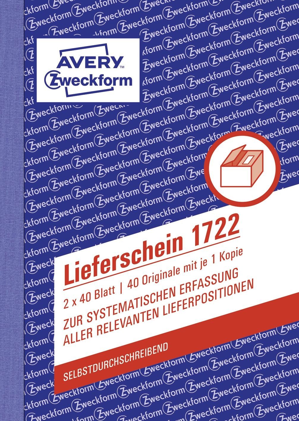 Avery Zweckform Formularblock 1722 Lieferschein DIN A6 selbstdurchschreibend 2 x 40 Blatt weiß gelb